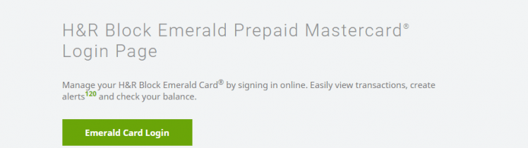 H & R Block Emerald Card Login