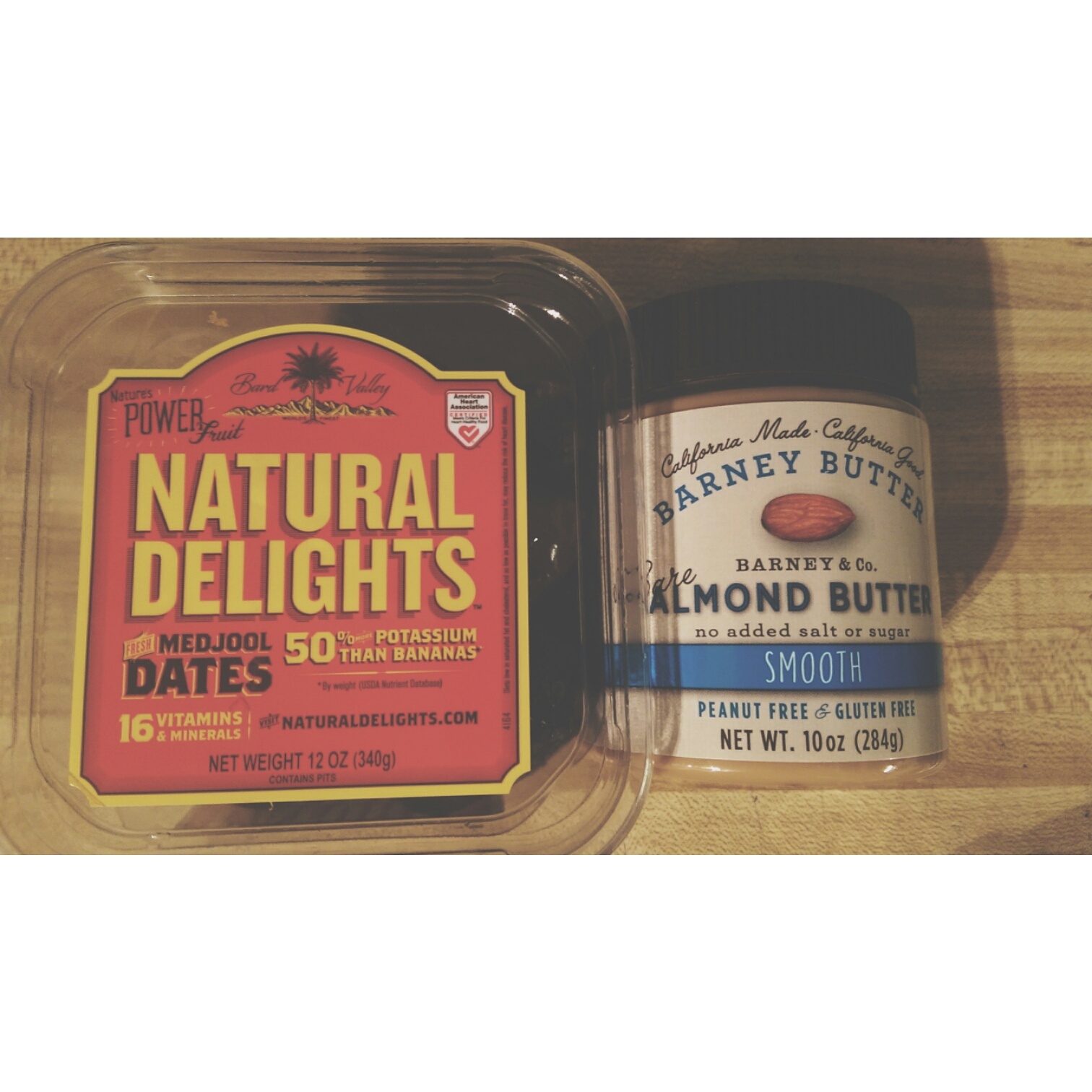 Snack time date + almond butter Pastel Vegan