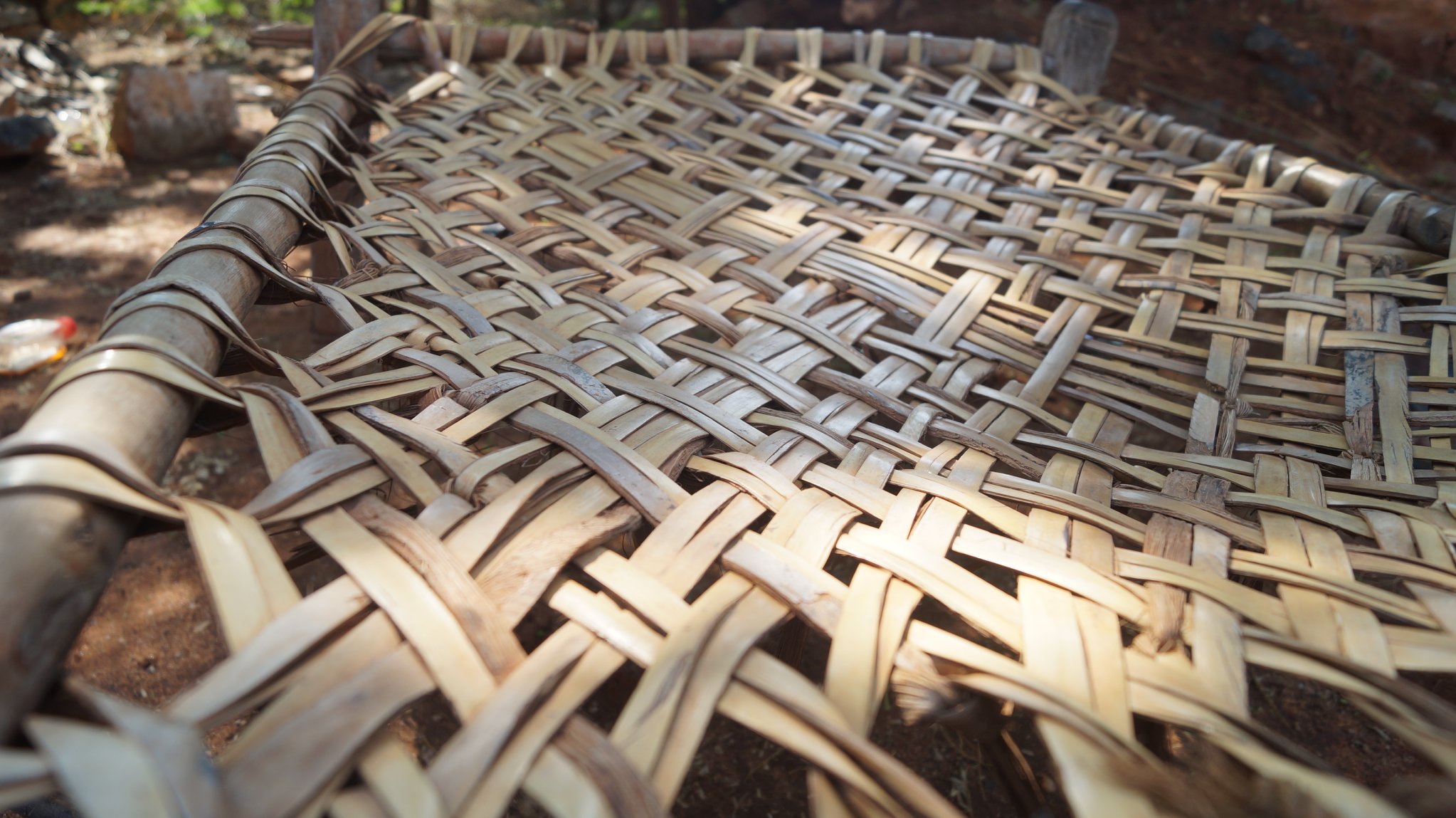 Fixed Leg Panai Naar Kattil Palm Leaf Fiber Cot பனை நார் கட்டில் With