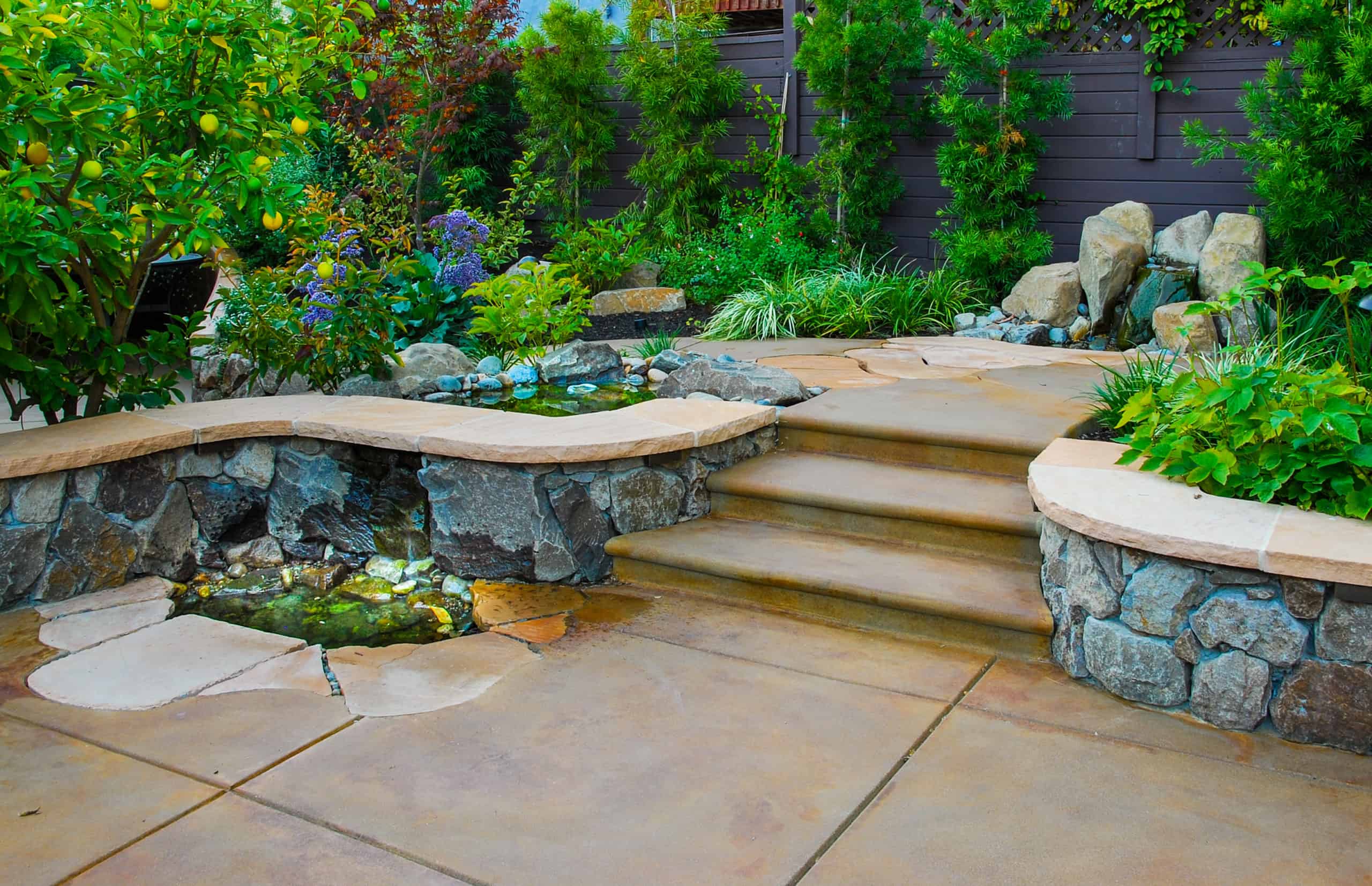 Cottage Garden with Water Features Past The Gate
