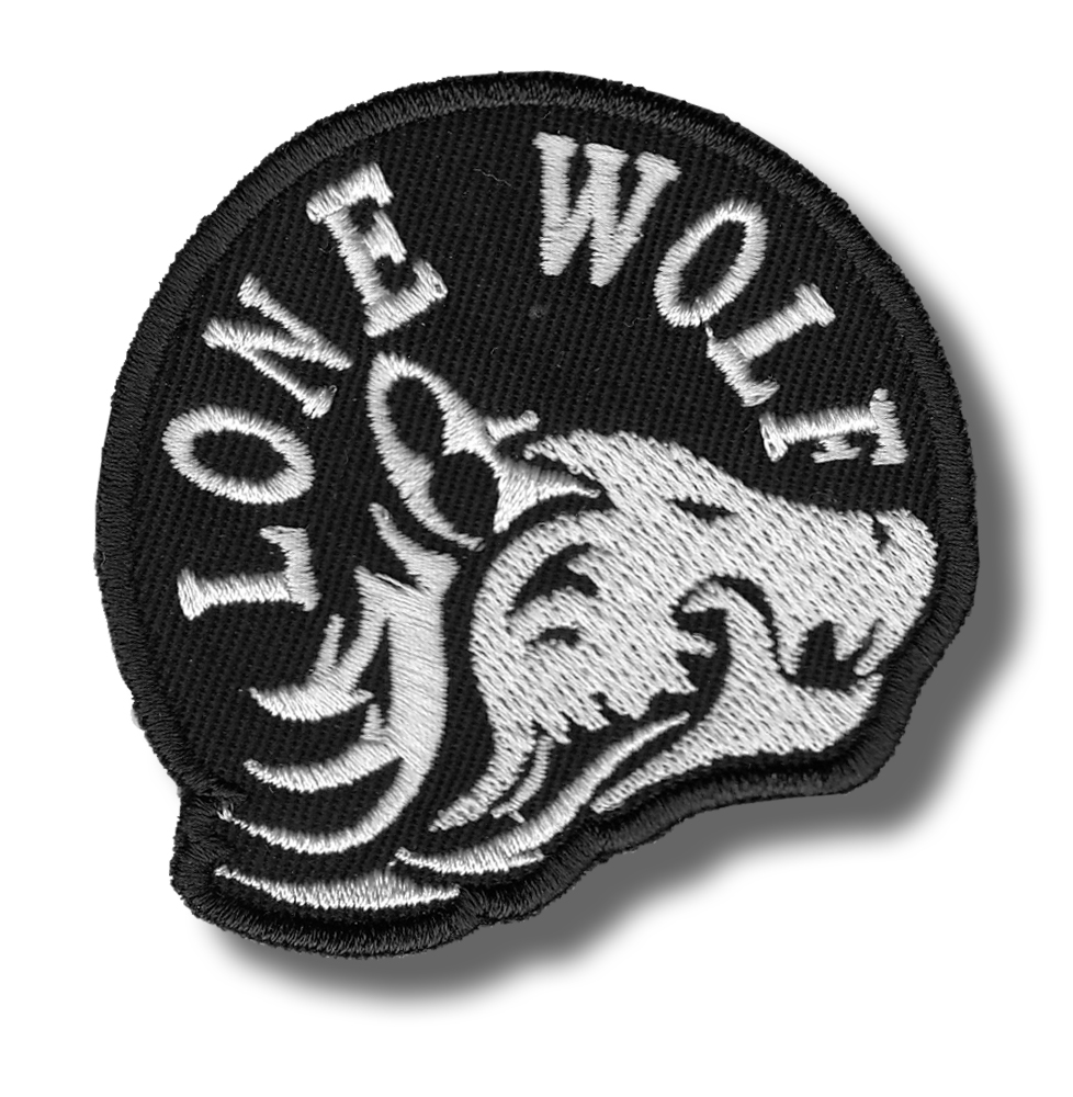 Lone wolf embroidered patch 6x7 CM