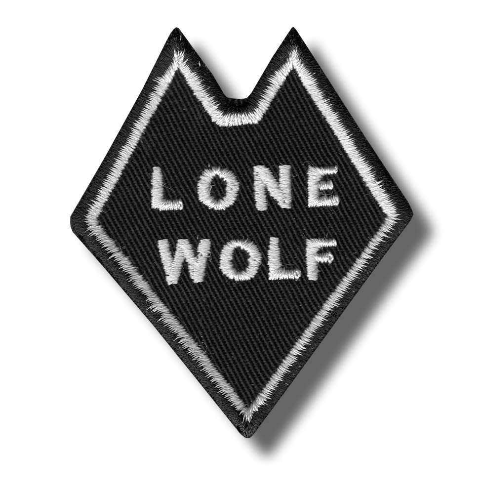 Lone wolf embroidered patch 6x7 CM