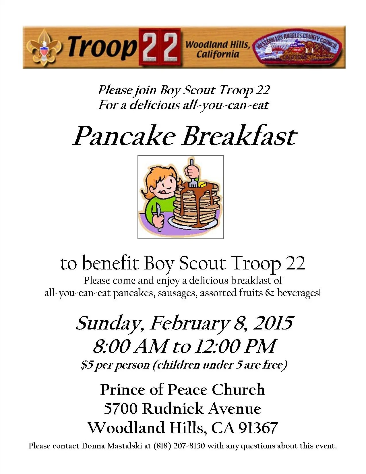 Boy Scout Troop 22 Pancake Breakfast Agoura Hills, CA Patch