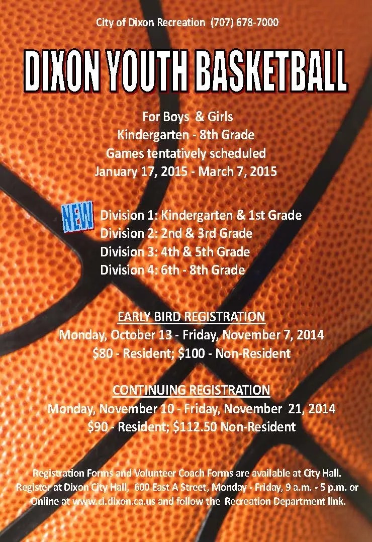 Dixon Youth Basketball Registration Now Open Dixon, CA Patch
