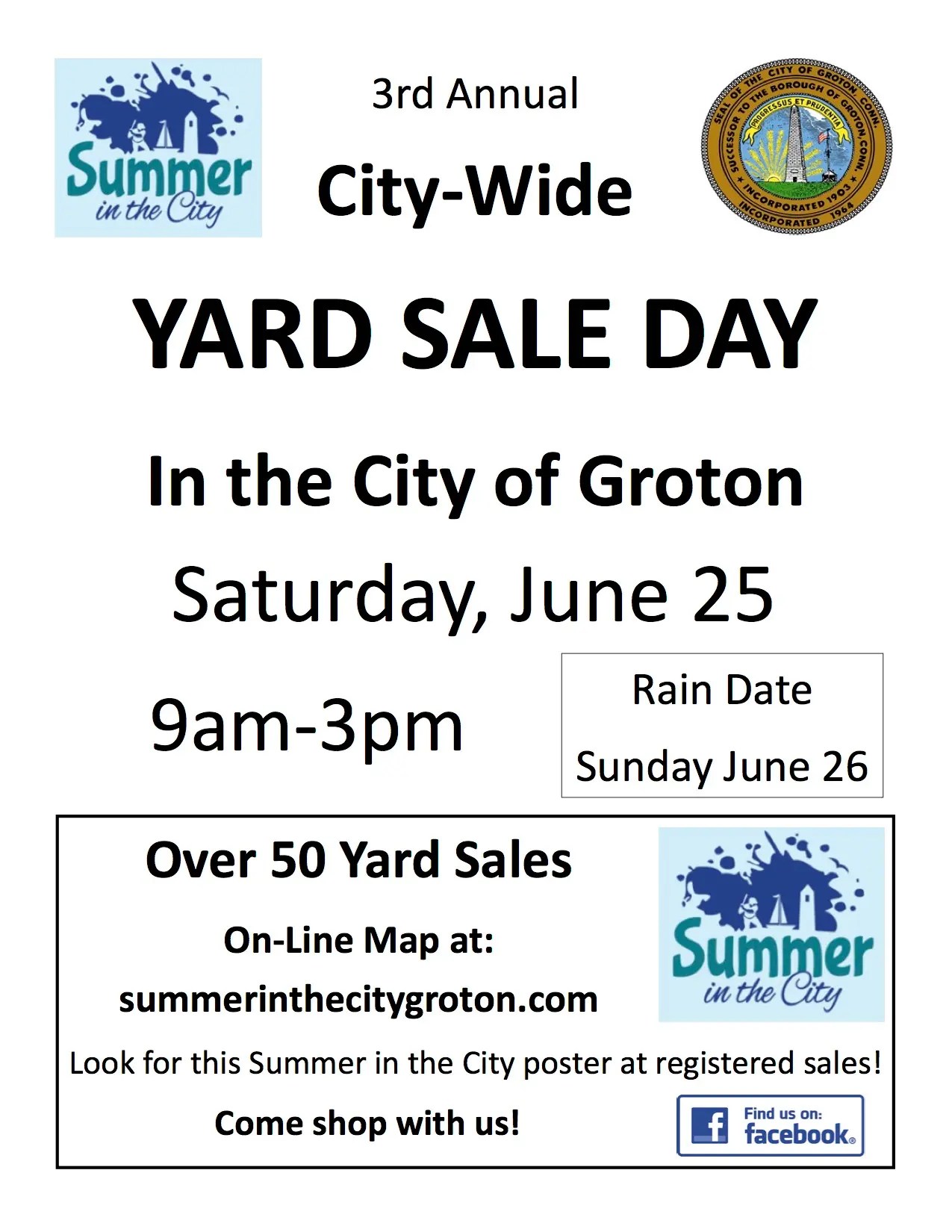 The City of Groton Invites You to A CommunityWide Yard Sale Day on