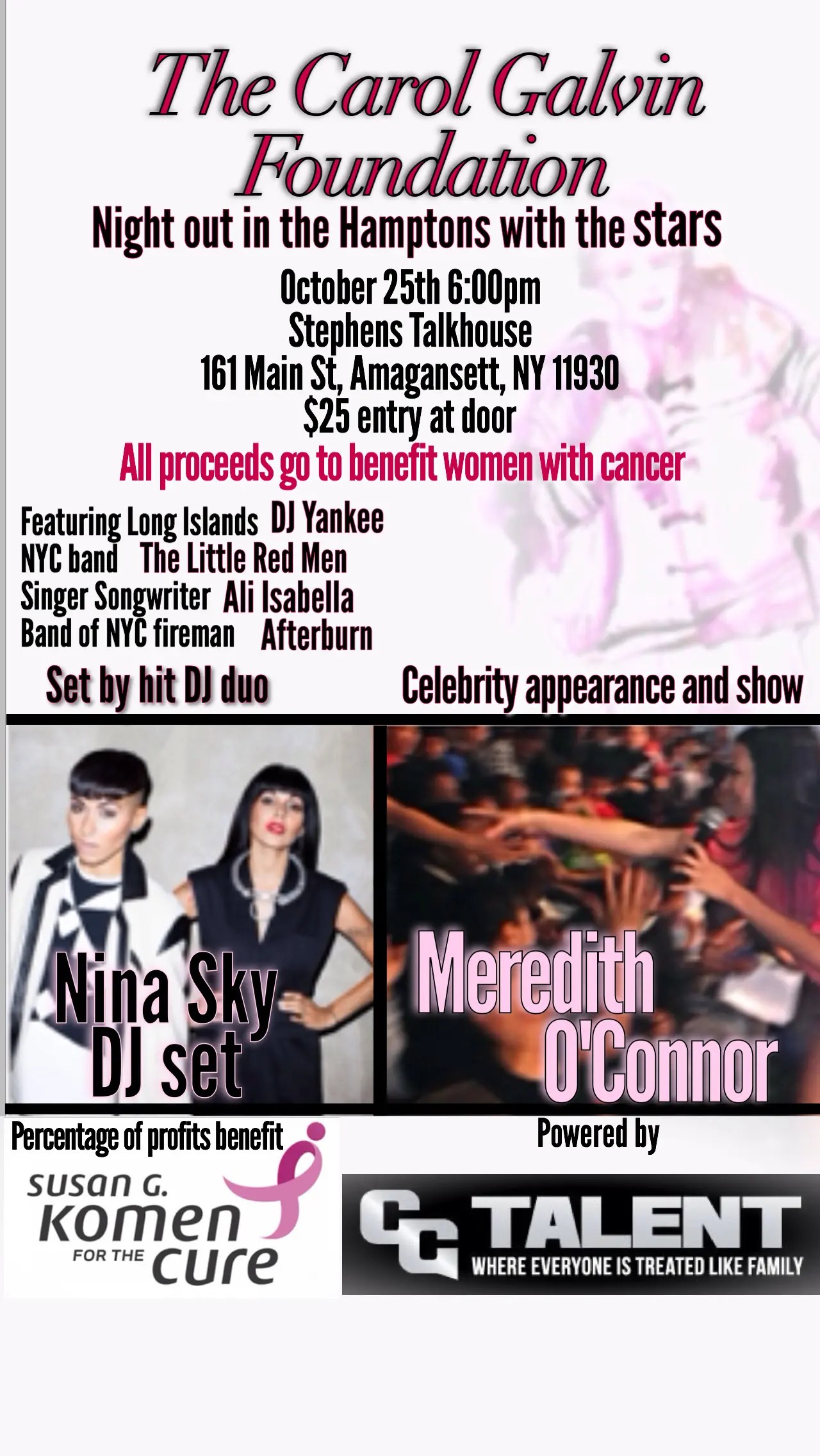 Charity Gala To Bring Talent To The Hamptons October 25 East Hampton