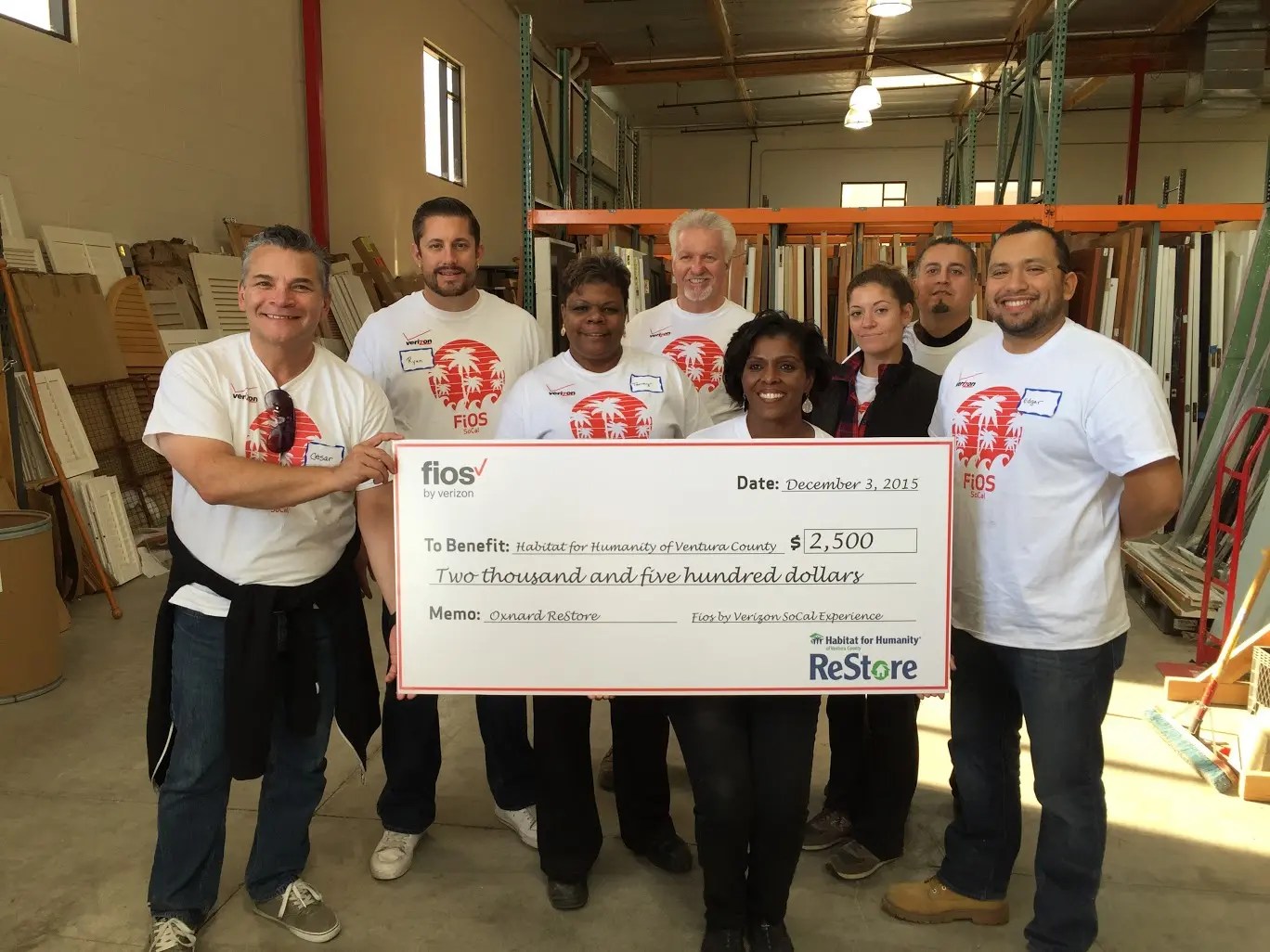 Habitat for Humanity Ventura County's Oxnard ReStore Received 2,500