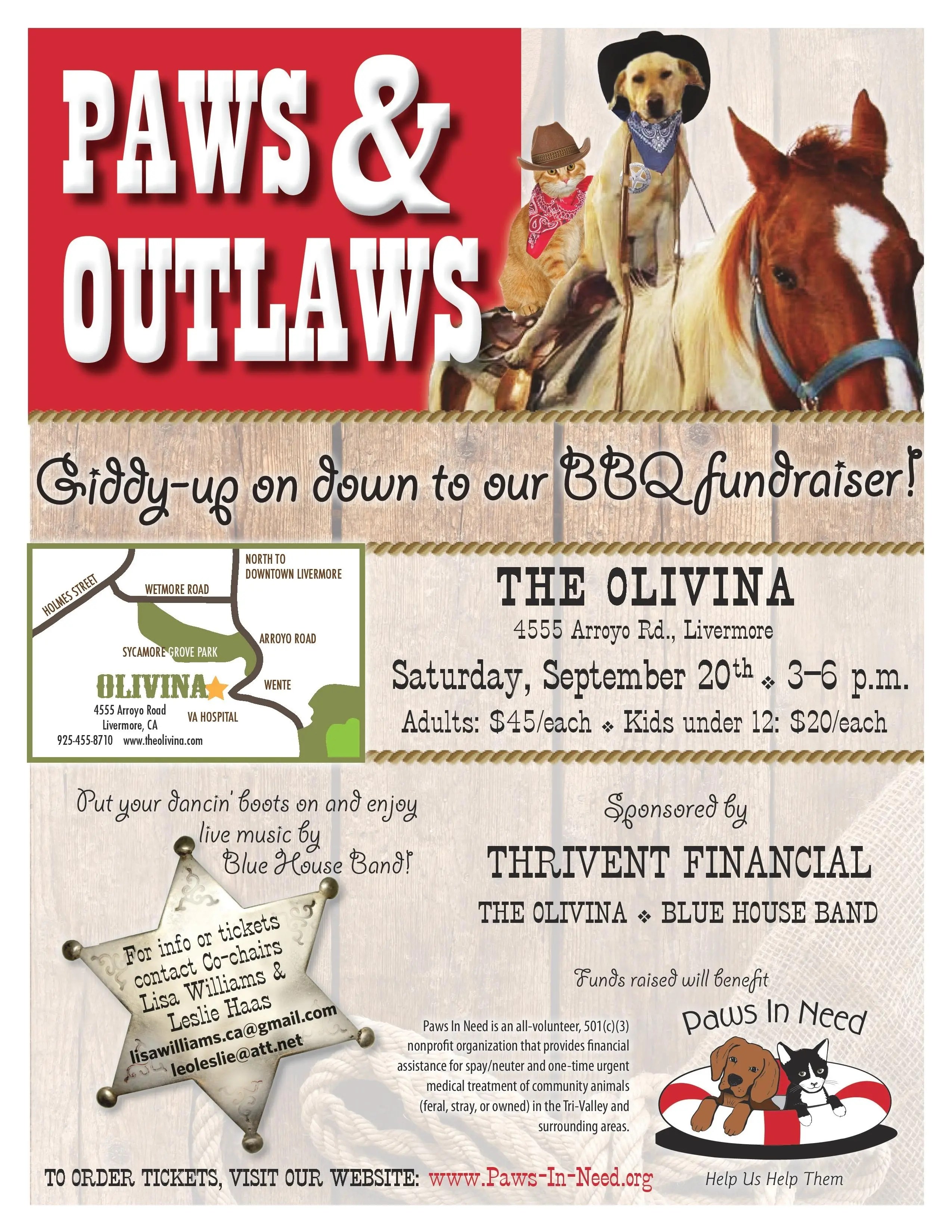 PAWS & OUTLAWS BARBEQUE Pleasanton, CA Patch