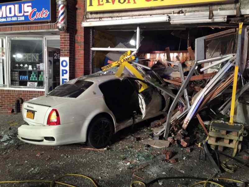 Maserati Plows Into Businesses, Fire Engulfs Limo, Teens Rob Gas Station Syosset, NY Patch