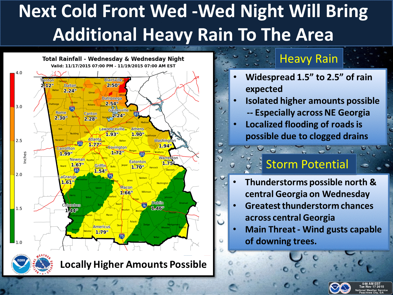 Weather Watch Rain, Heavy Winds on the Way Buford, GA Patch