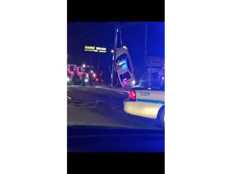 Deputy's Car Ends Up Vertical After Crash PHOTO Upper Marlboro, MD Patch