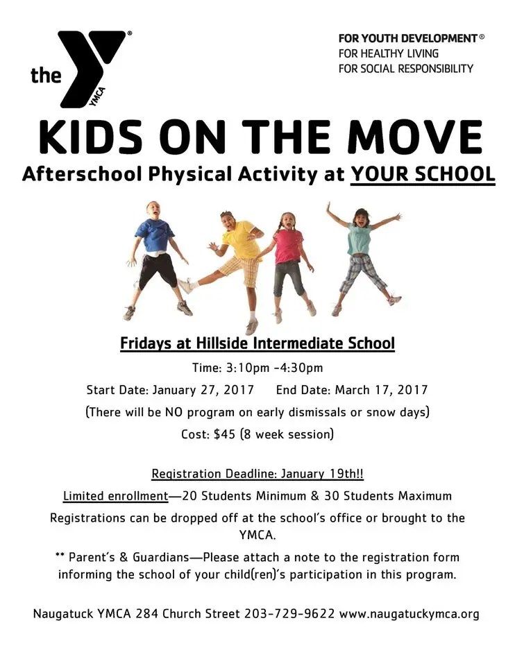 YMCA to Offer 'Kids on the Move' Program at Three Naugatuck Schools