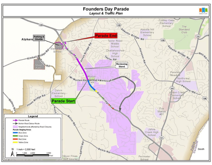 Traffic Plan Announced For Founders Day Parade Johns Creek, GA Patch