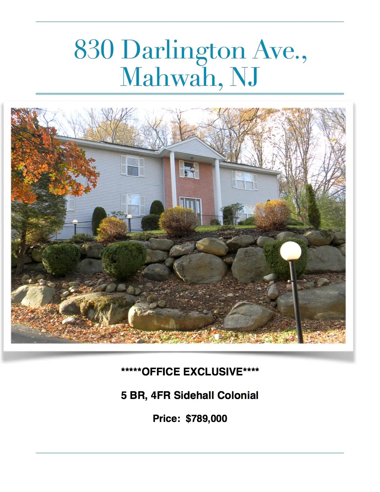 830 Darlington Ave., Mahwah Exclusive Listing! Mahwah, NJ Patch