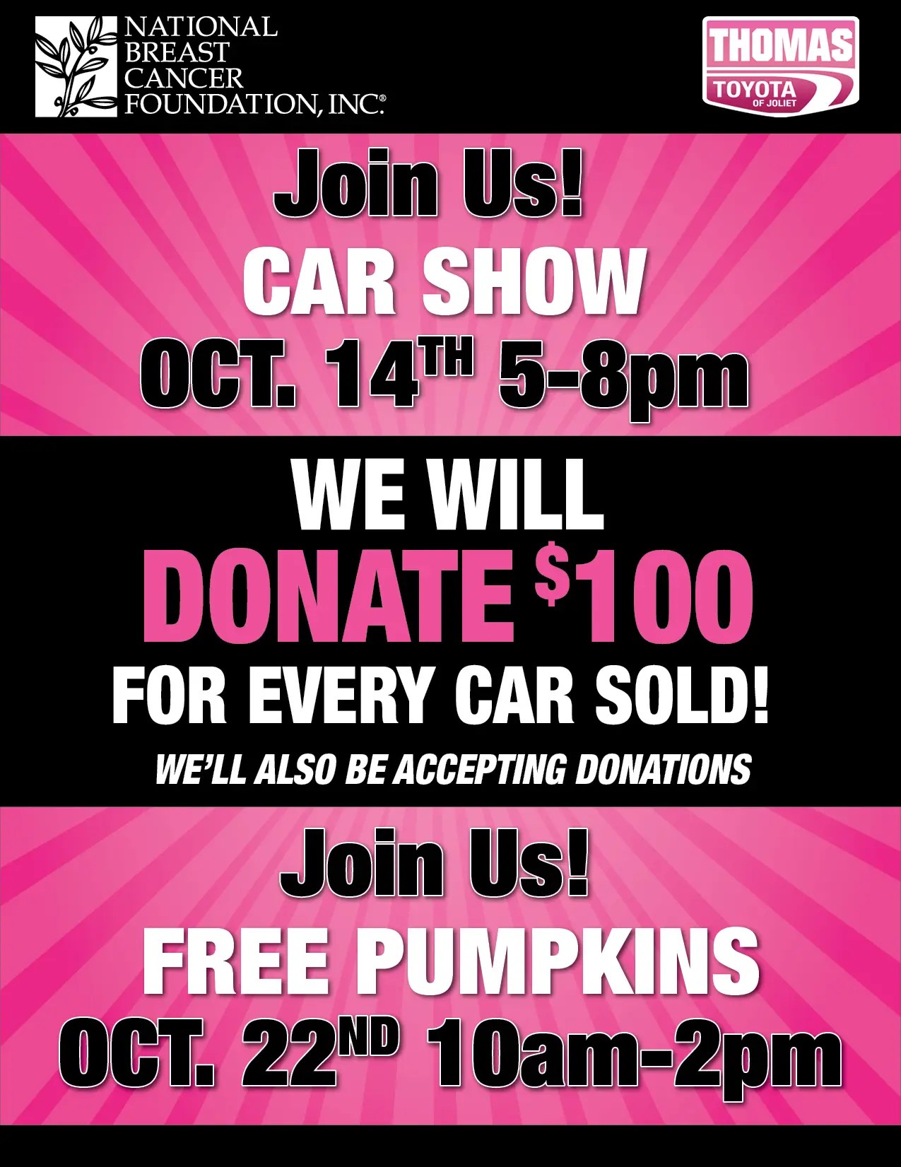 Thomas Toyota Is Accepting Donations For The National Breast Cancer