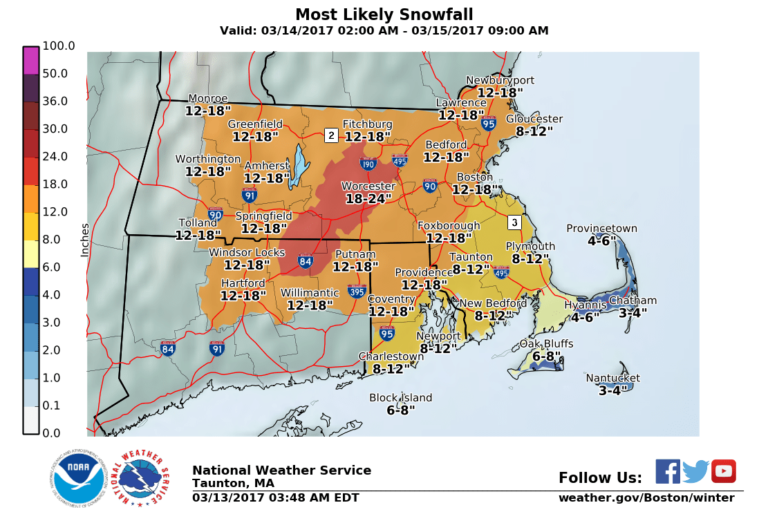 Latest Rhode Island Weather Forecast Blizzard Warning for Smithfield