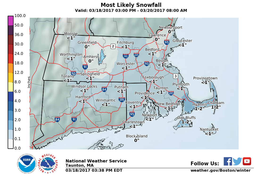Latest RI Weather Forecast Maybe No Snow Accumulation This Weekend