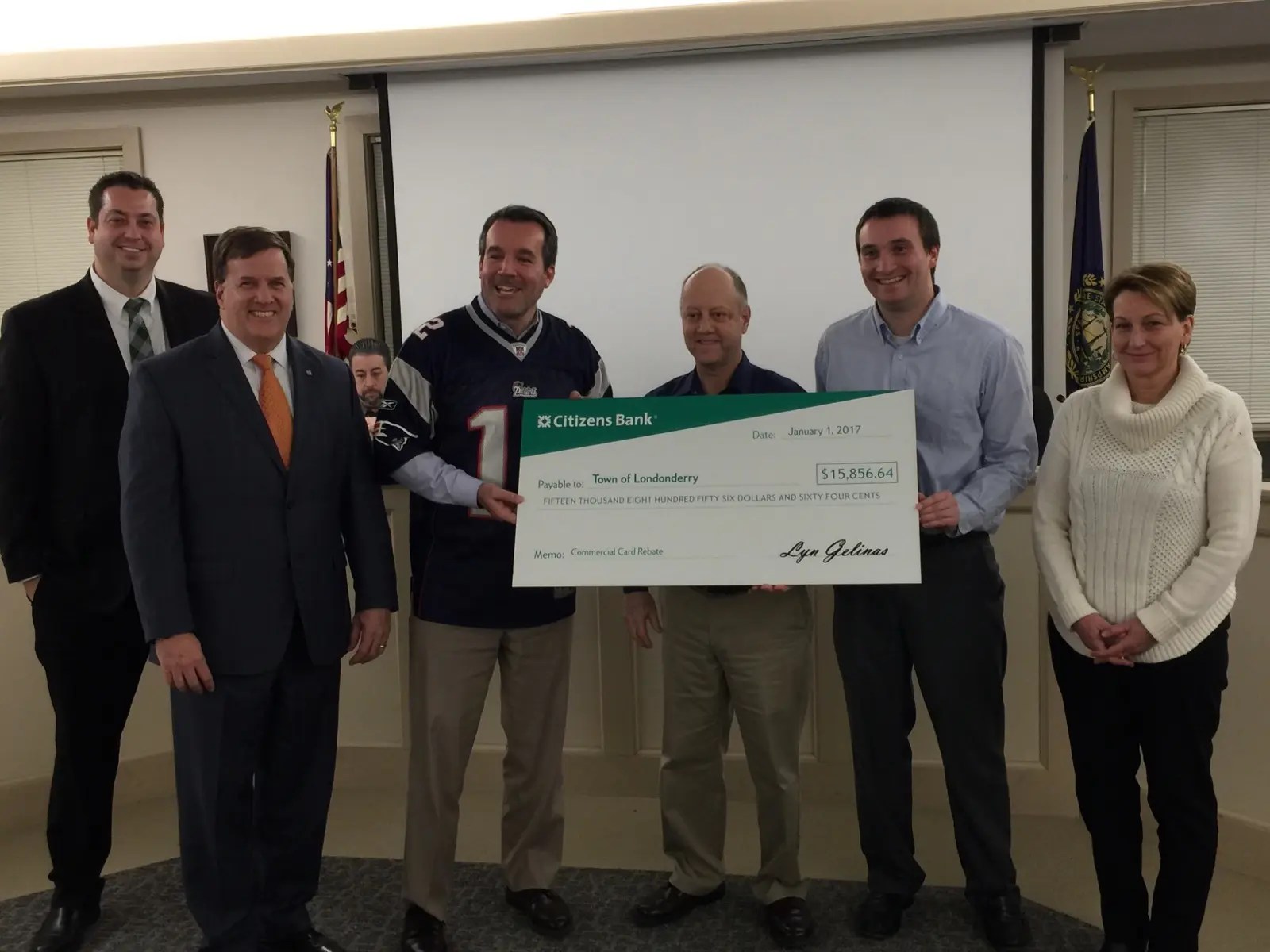 Citizens Bank Presents 15,856.64 Rebate Check to Town of Londonderry Londonderry, NH Patch