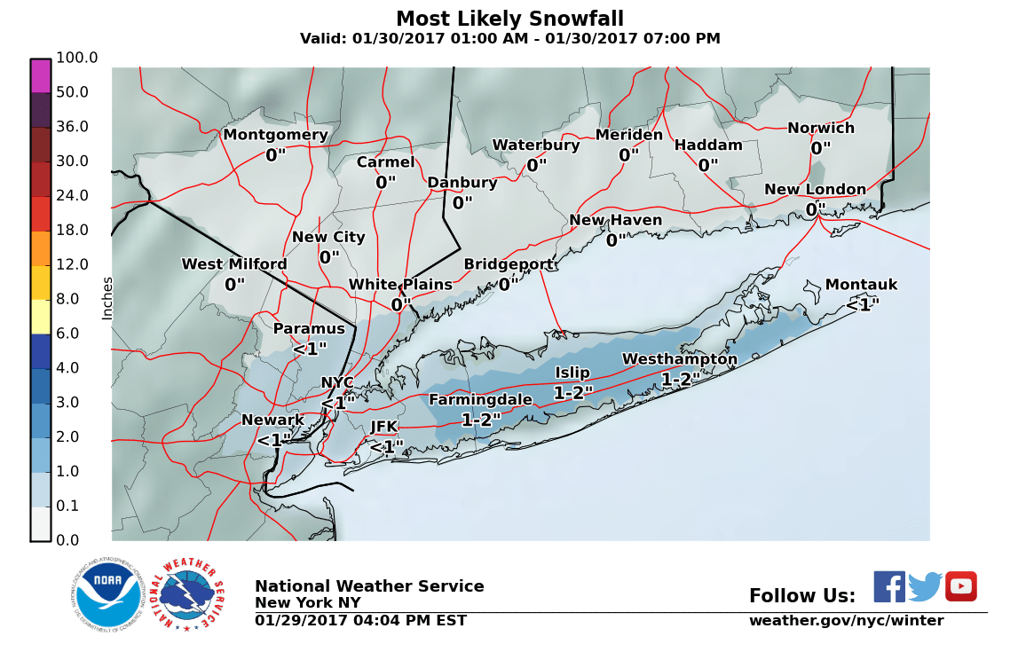 Snow Total Estimates Released For Monday, Hazardous Weather Outlook