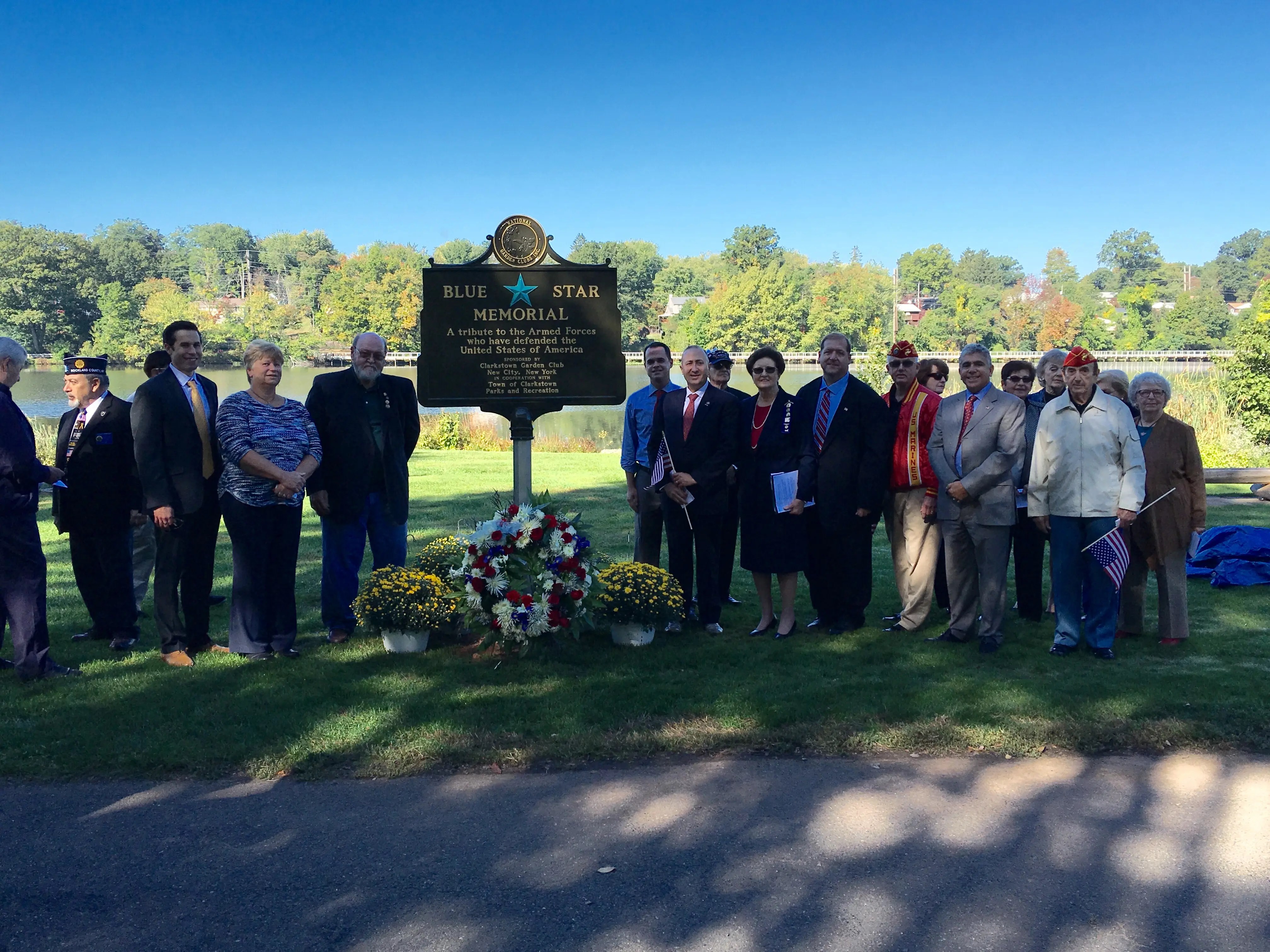 Garden Club, Officials Dedicate Blue Star Memorial in Congers Park
