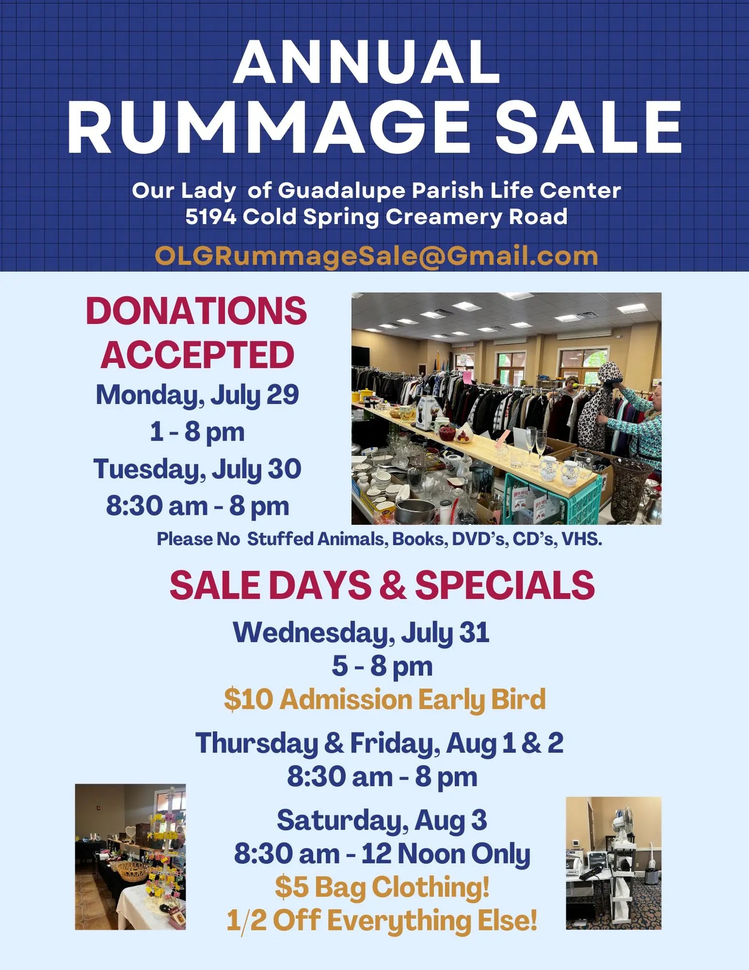 Jul 29 Annual Rummage Sale Donations Day Doylestown, PA Patch