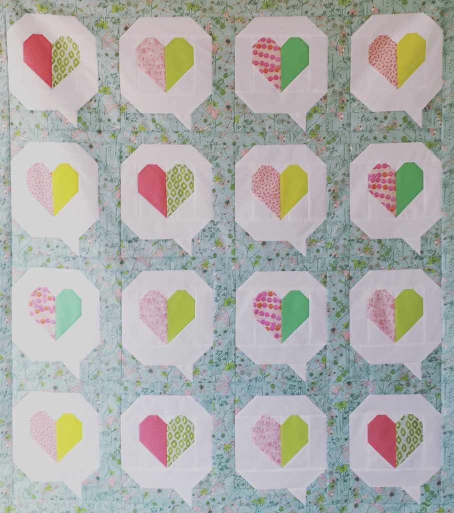 I heart you quilt along progress Patch + Dot