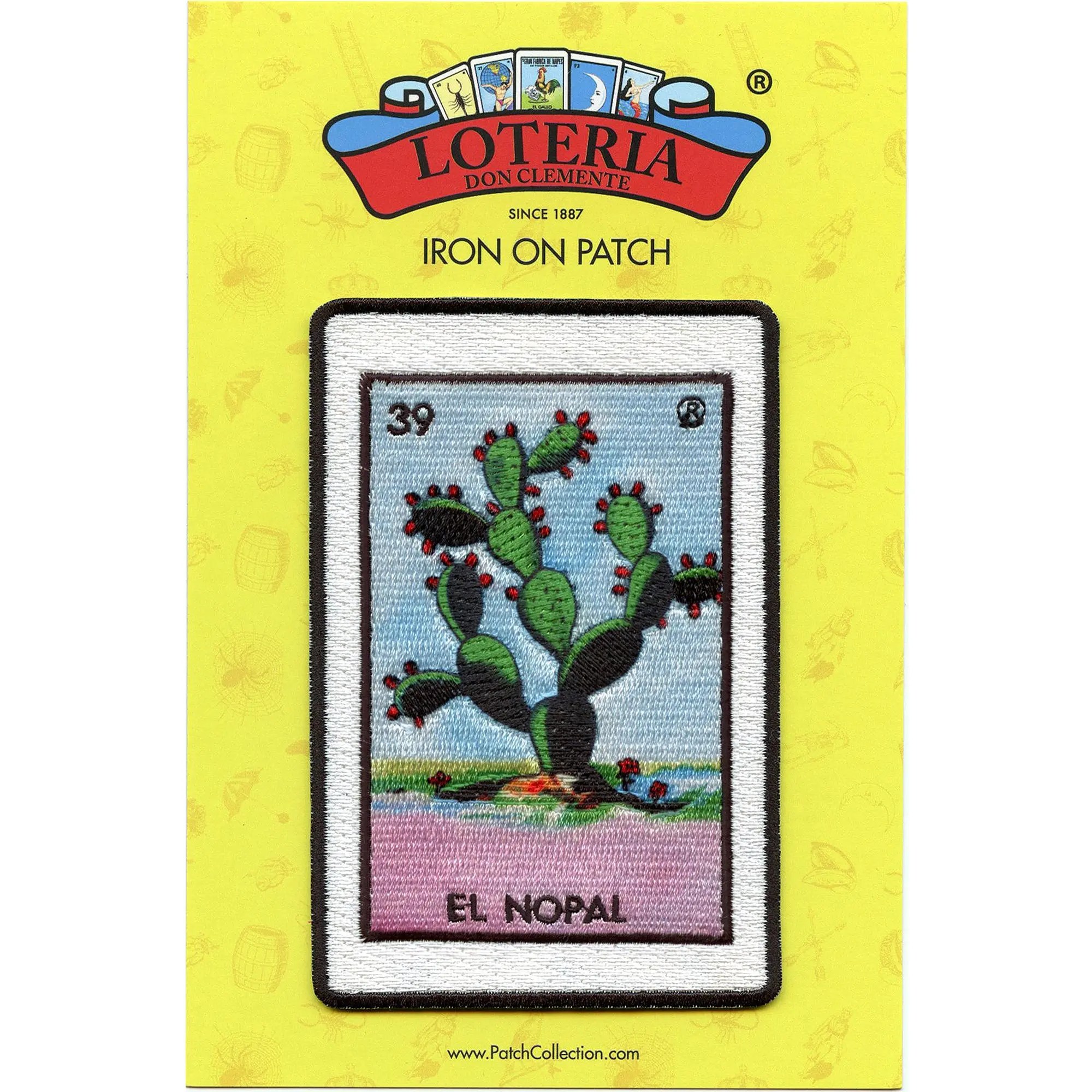 El Nopal 39 Patch Prickly Pear Mexican Loteria Card Sublimated Embroid