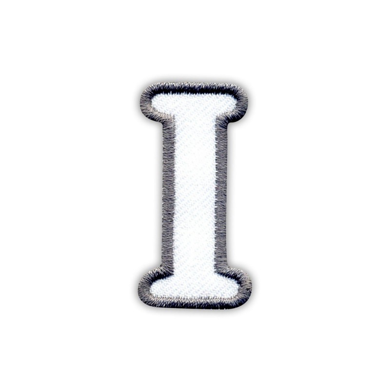 Letter I white Embroidered Patch/Badge