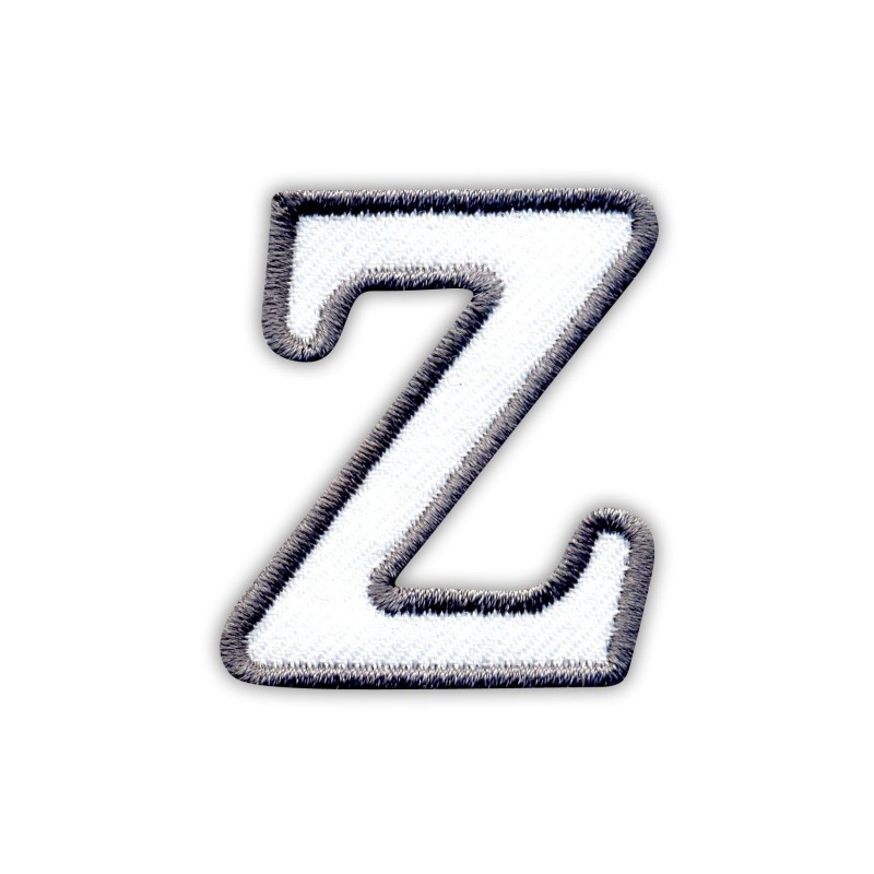 Letter Z white Embroidered Patch/Badge