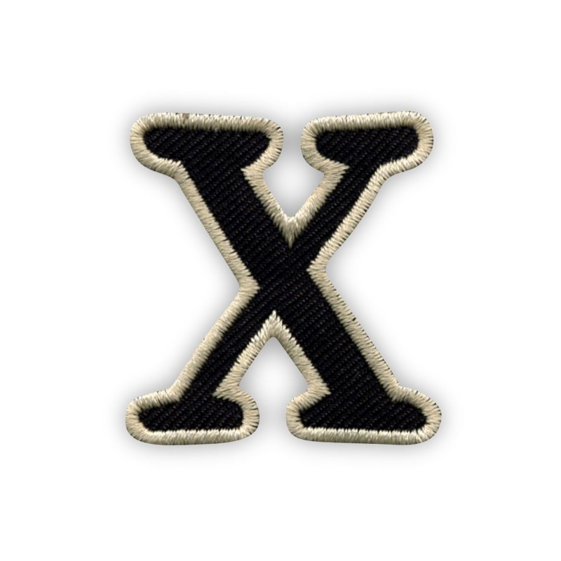 Letter X black Embroidered Patch/Badge