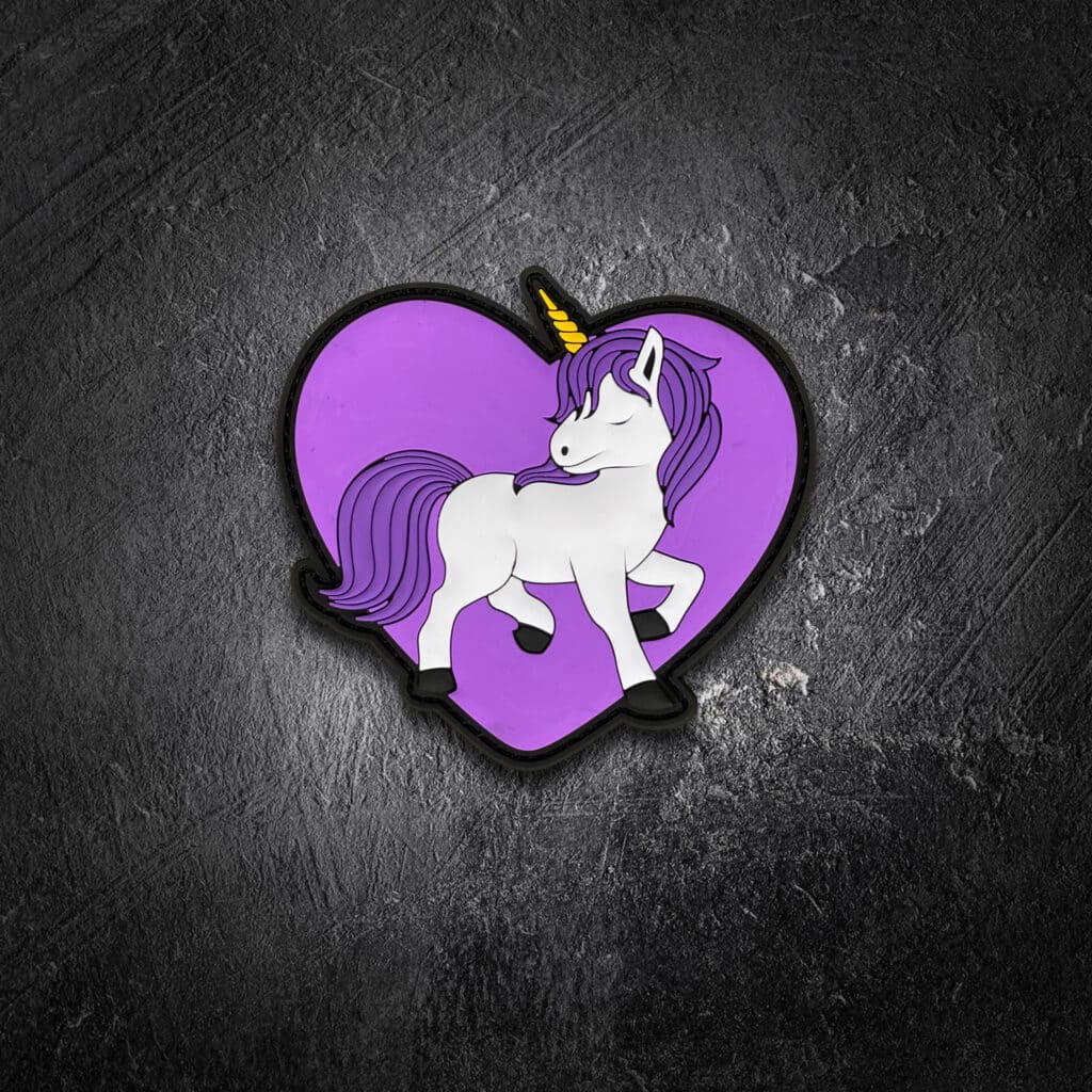 Purple Unicorn Heart PVC Morale Patch PatchOps