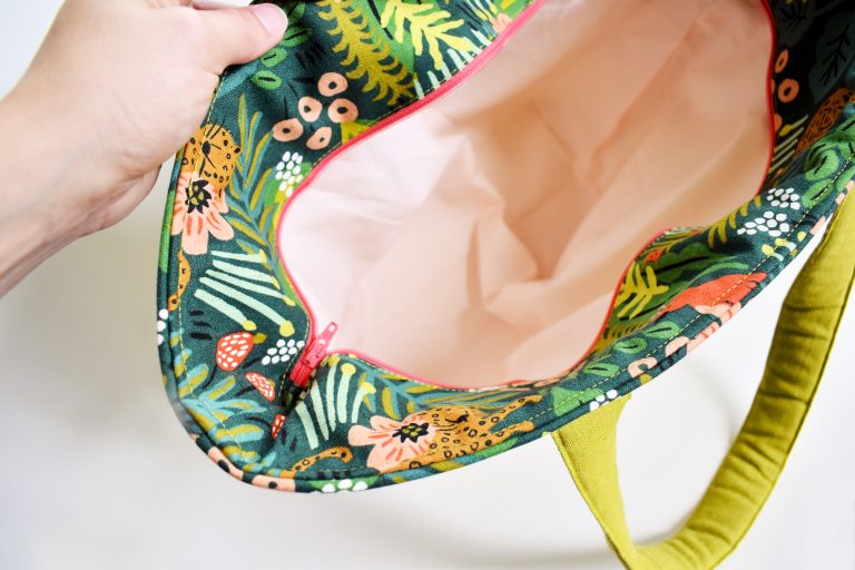 Every Adventure Tote Recessed Zipper Hack Patchwork and Poodles