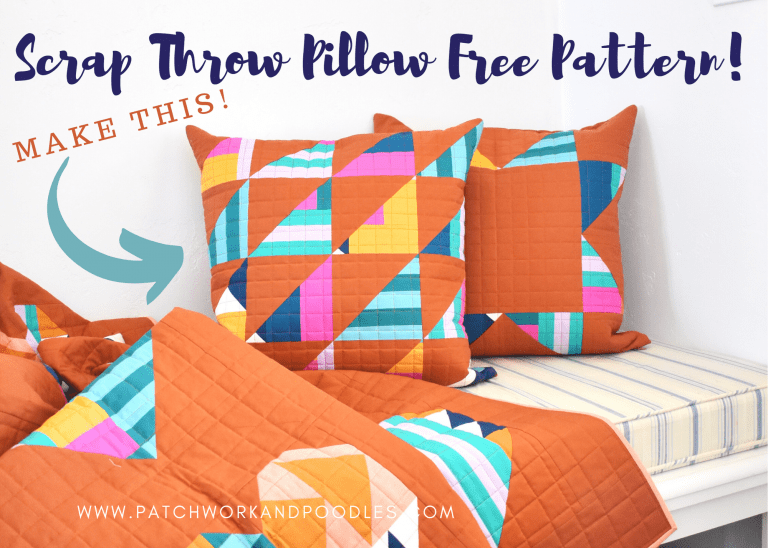 Scrap Throw Pillows Free Pattern! Patchwork and Poodles