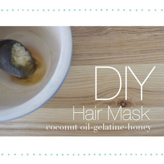 DIY Hair Mask Coconut oil, honey & gelatine Patchwork Cactus