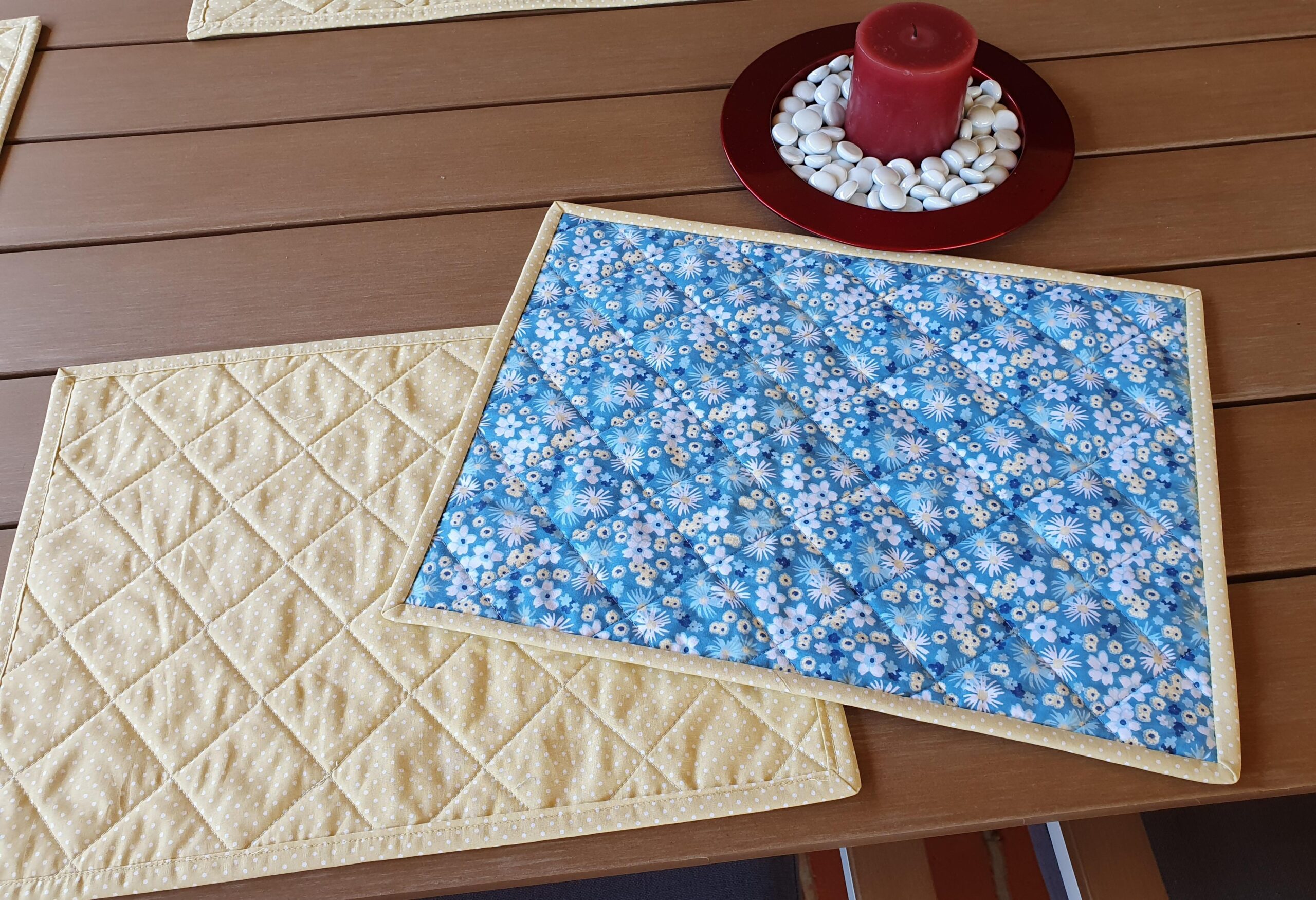 Placemats. Blue and Yellow The Patchwork Quilt Maker