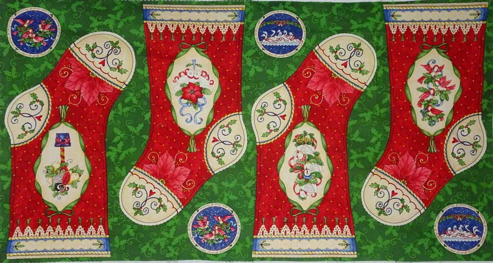 12 Days of Christmas Stocking Panel Patchwork with Gail B Patchwork