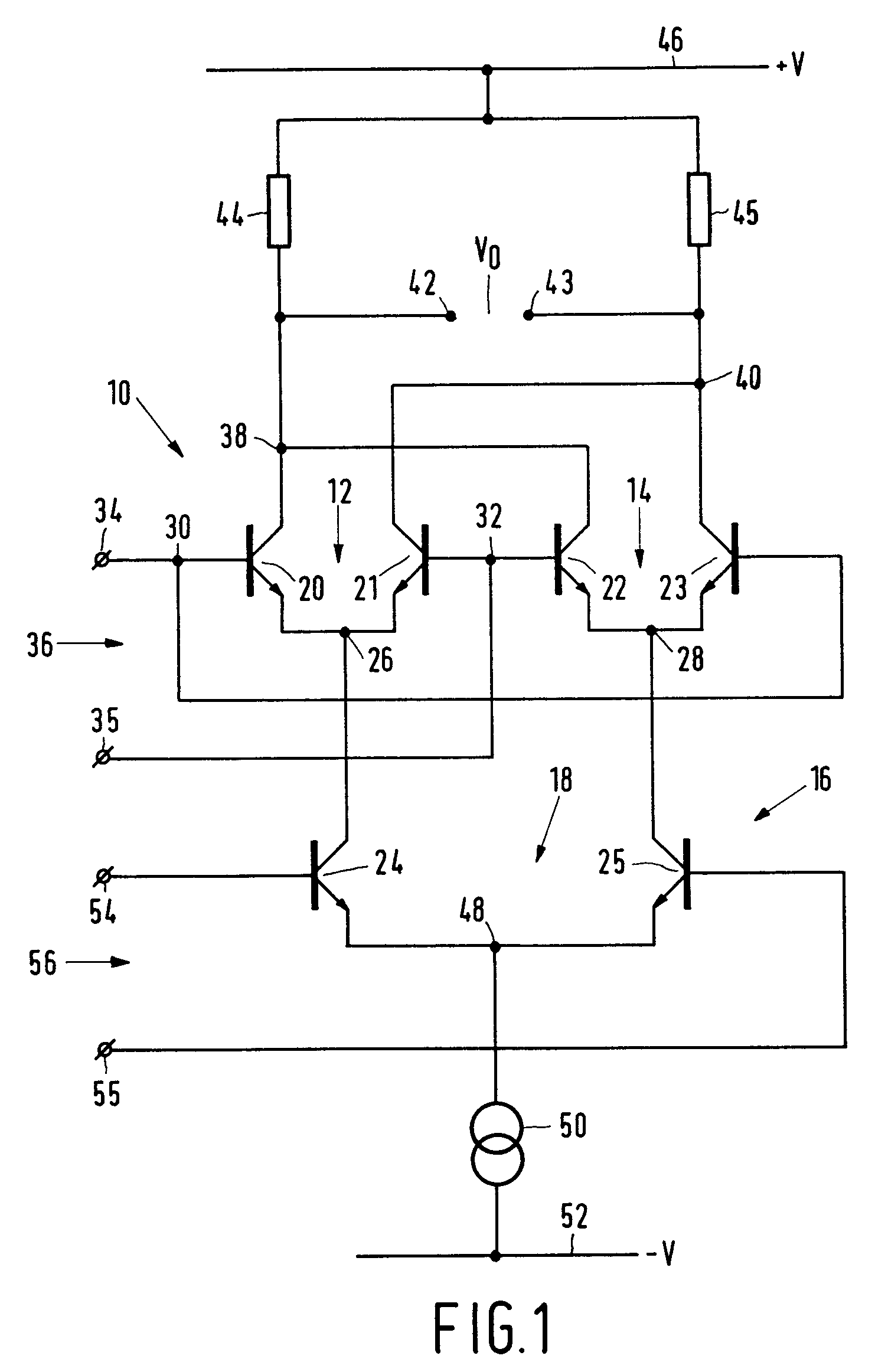 Patent EP0623993A2 Four quadrant multiplier circuit and