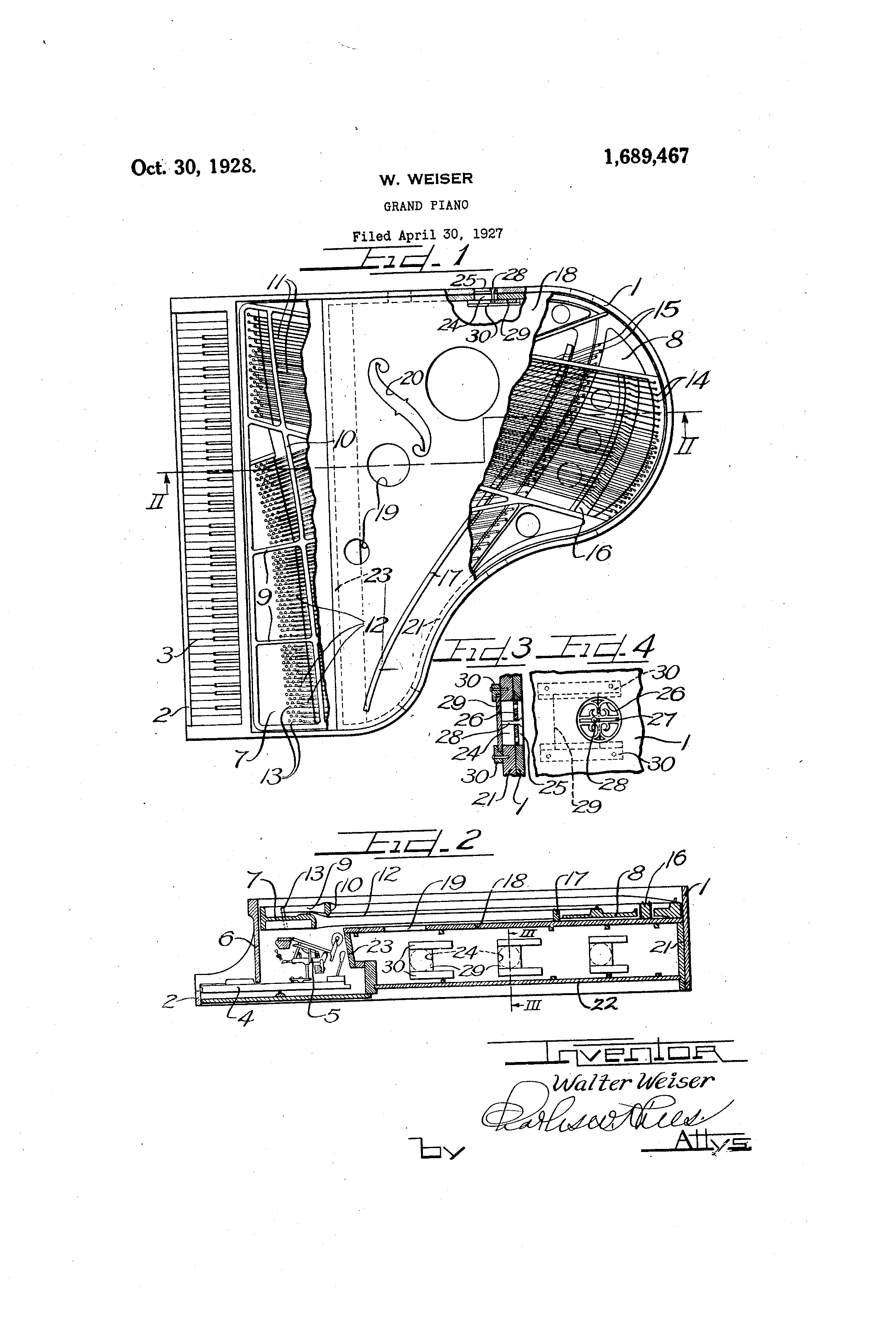 Patent US1689467 Grand piano Google Patents