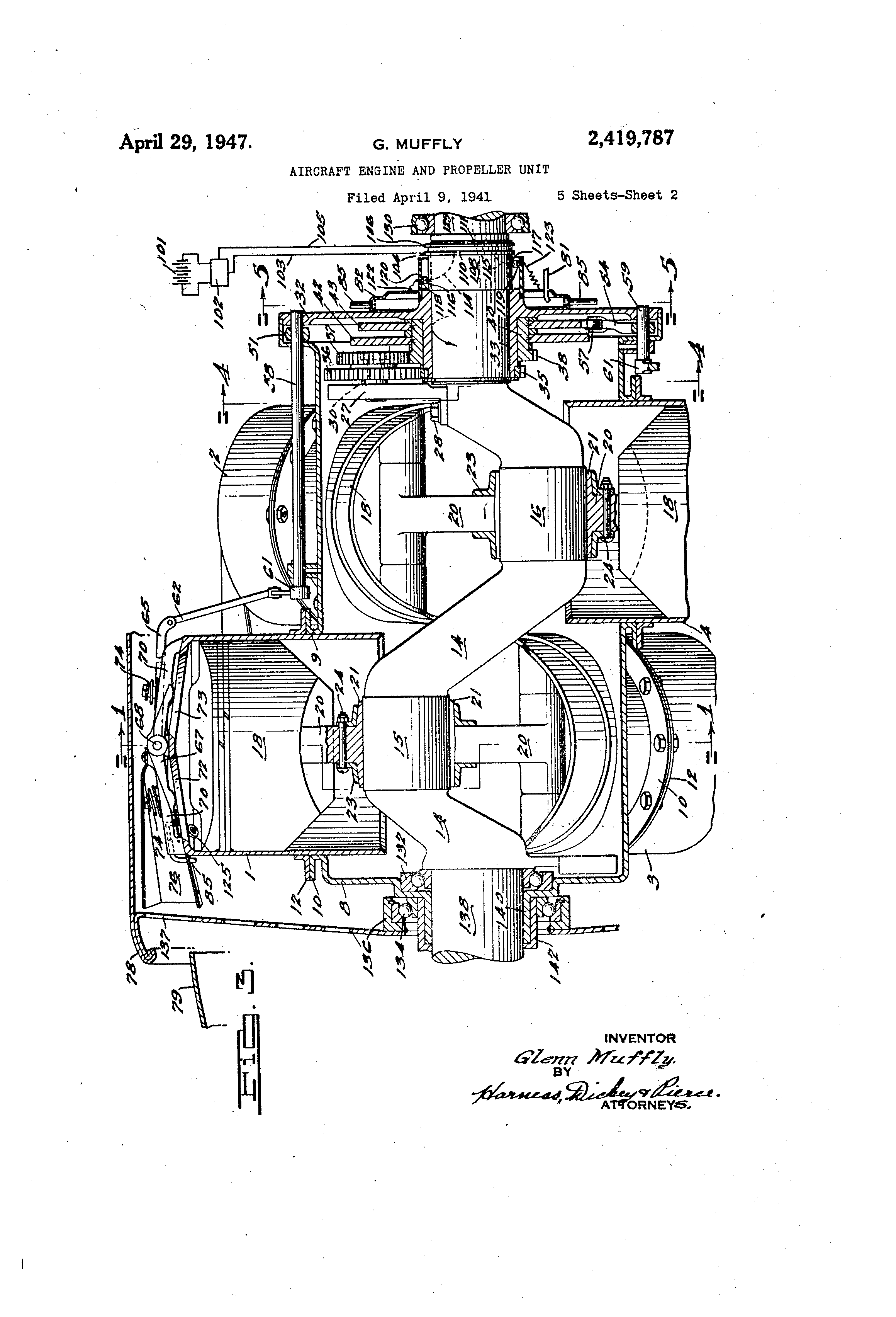 Patent US2419787 Aircraft engine and propeller unit Google Patents