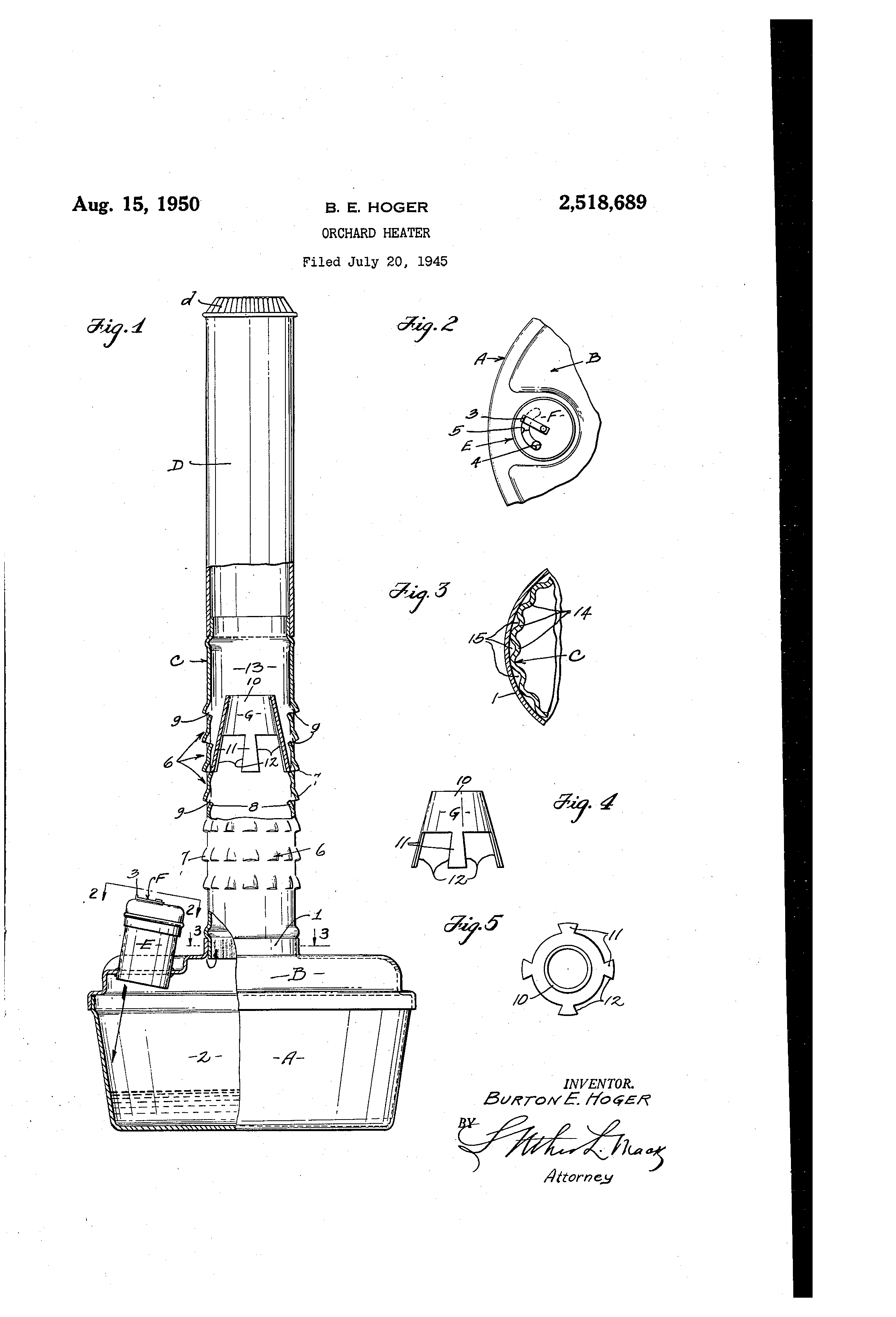 Patent US2518689 Orchard heater Google Patents