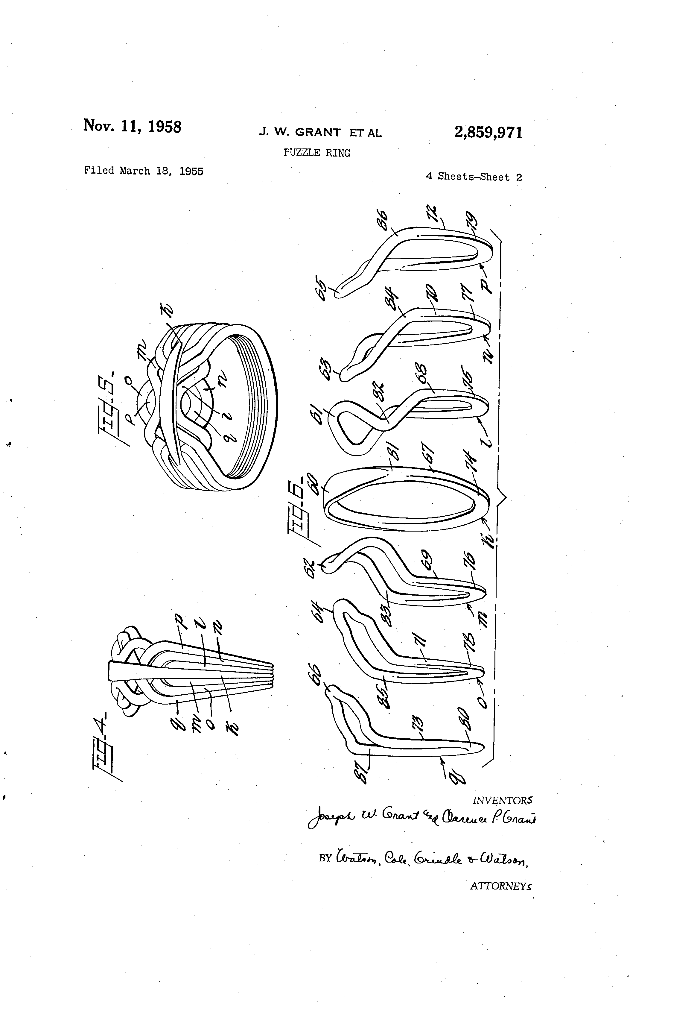 Patent US2859971 Puzzle ring Google Patents
