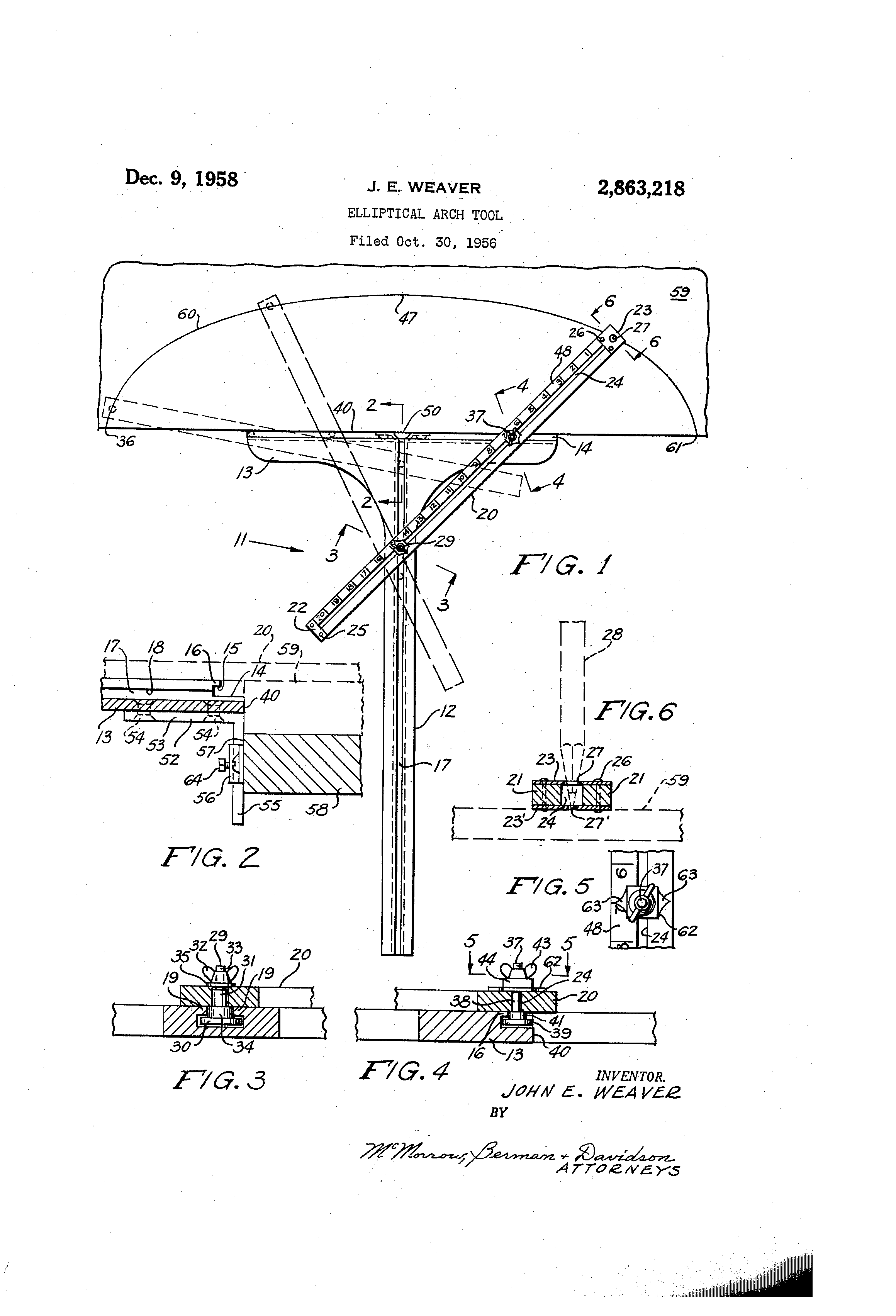 Patent US2863218 Elliptical arch tool Google Patents