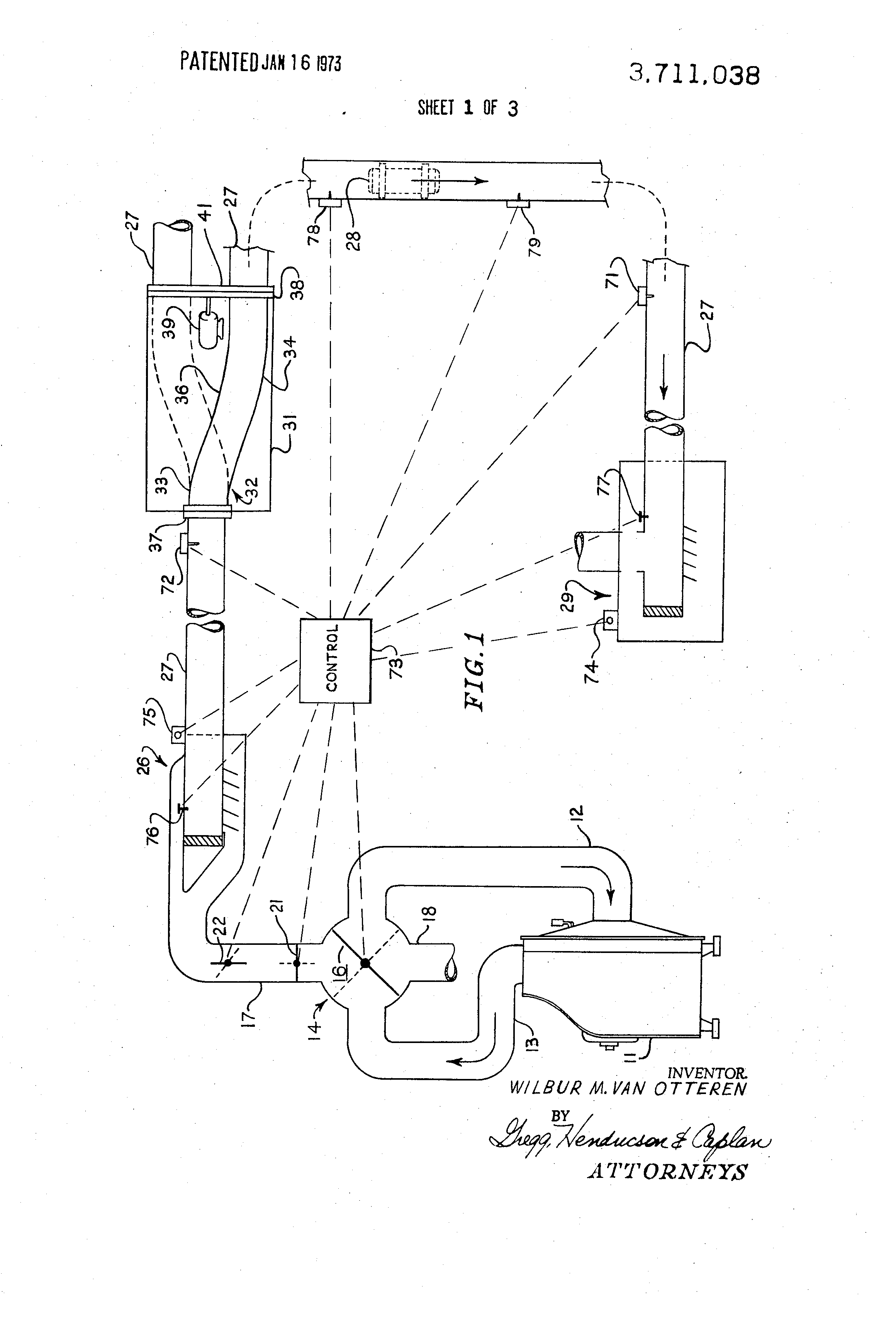 Patent US3711038 Pneumatic tube system Google Patents