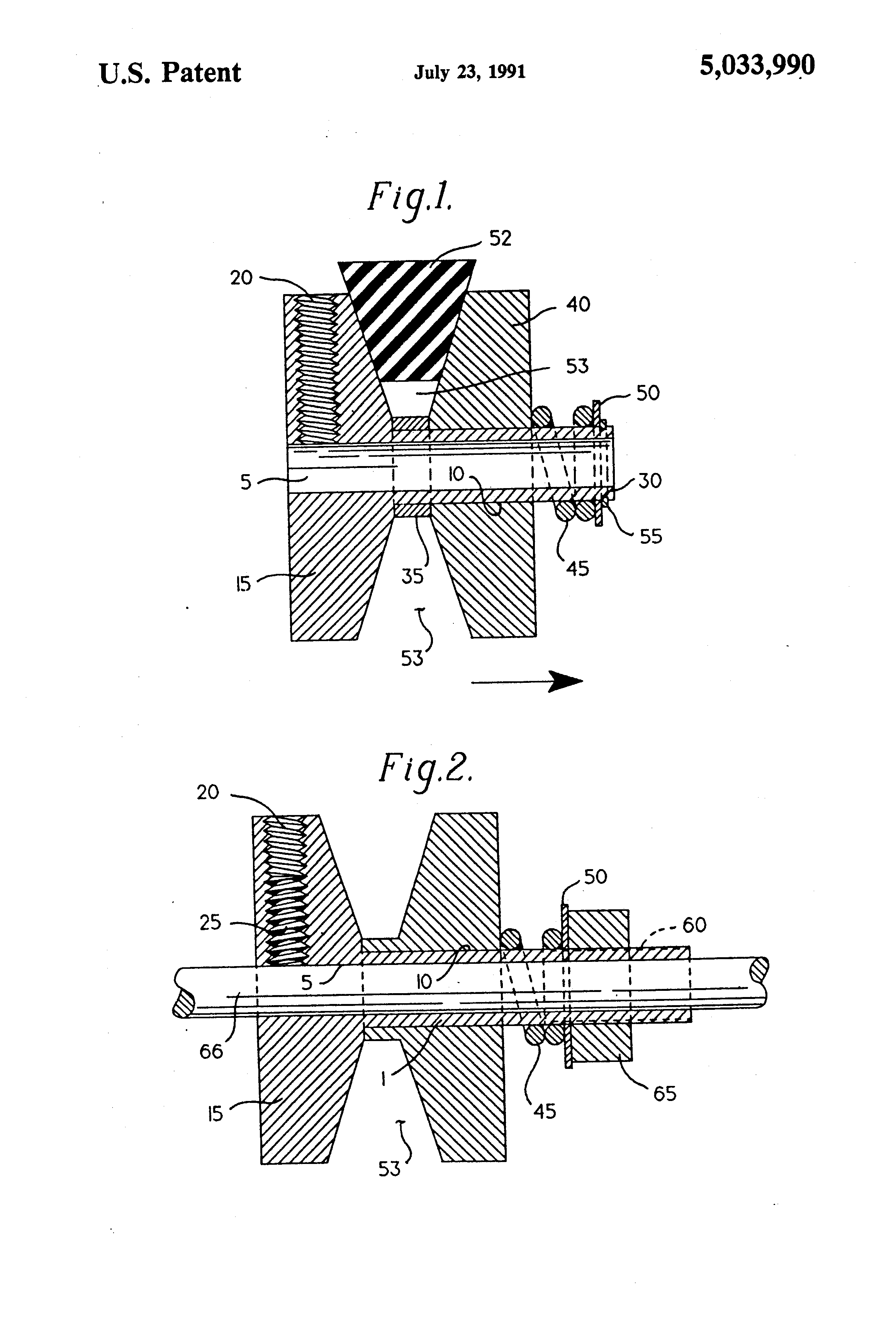 Patent US5033990 Pulley having spring loaded release mechanism