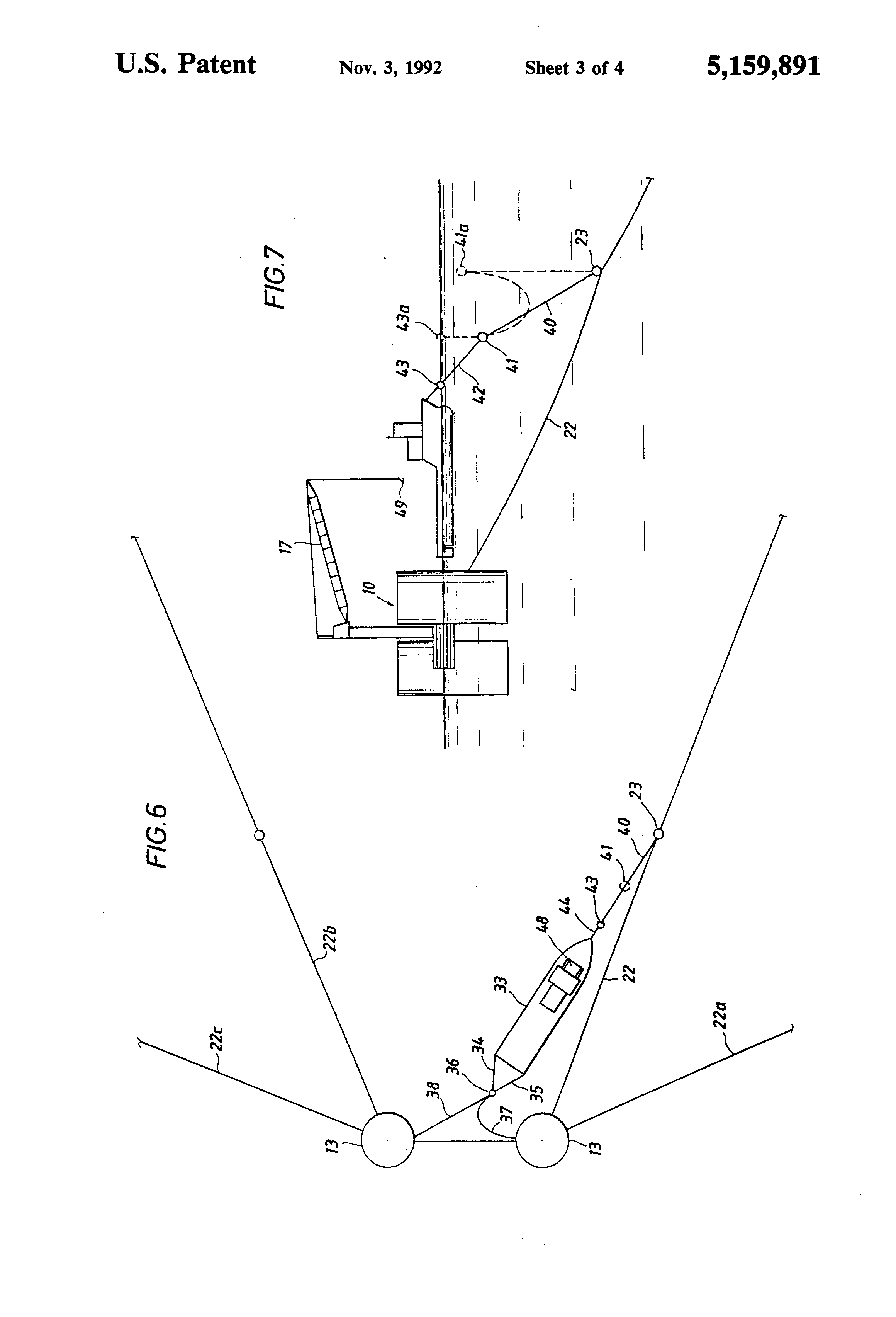 Patent US5159891 Adjustable boat mooring system for a flexibly