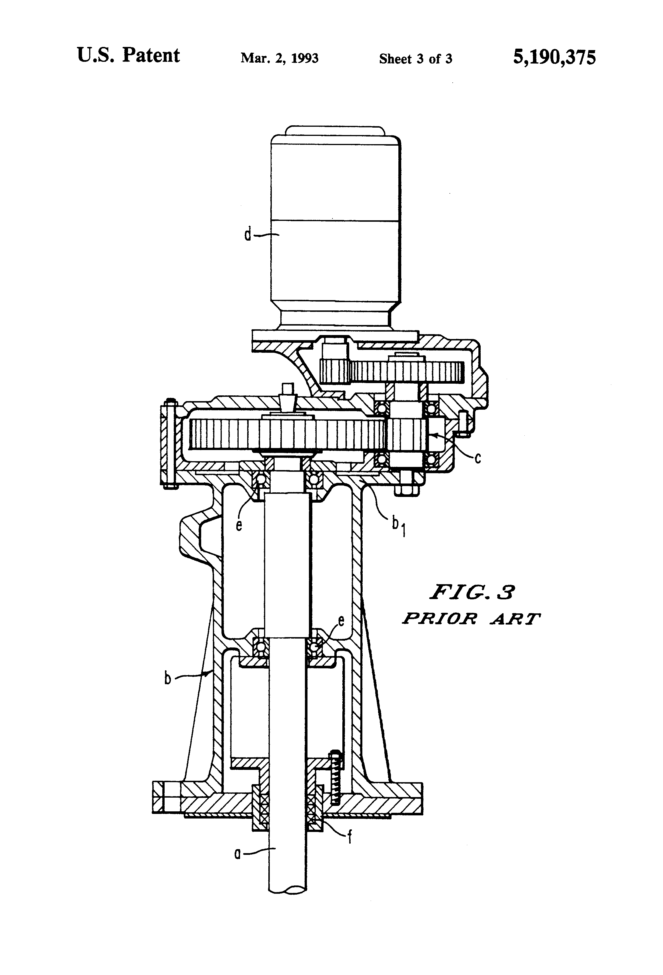 Patent US5190375 Agitator with a rotary shaft and hollow shaft for stirring and mixing