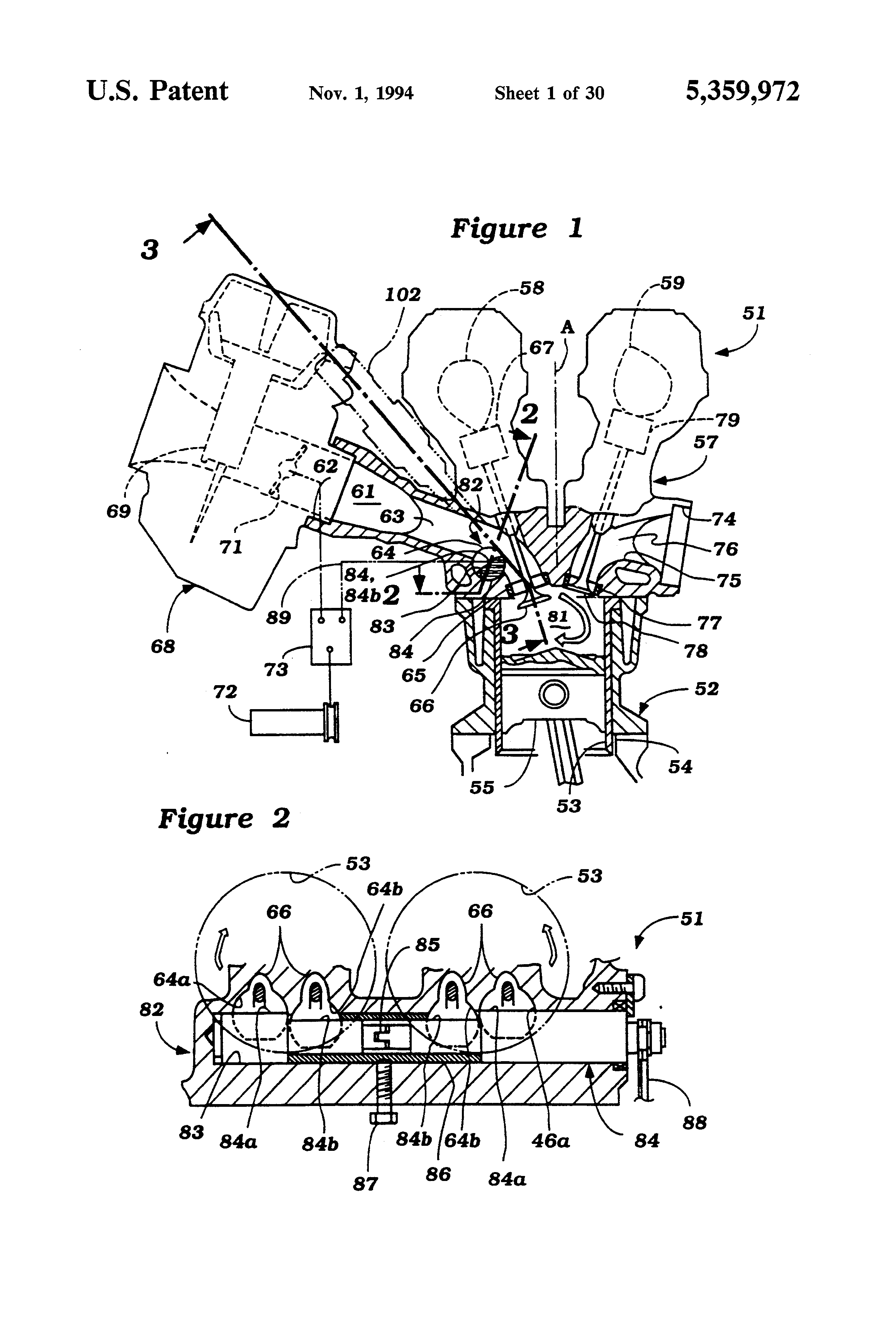 Patent US5359972 Tumble control valve for intake port Google Patents
