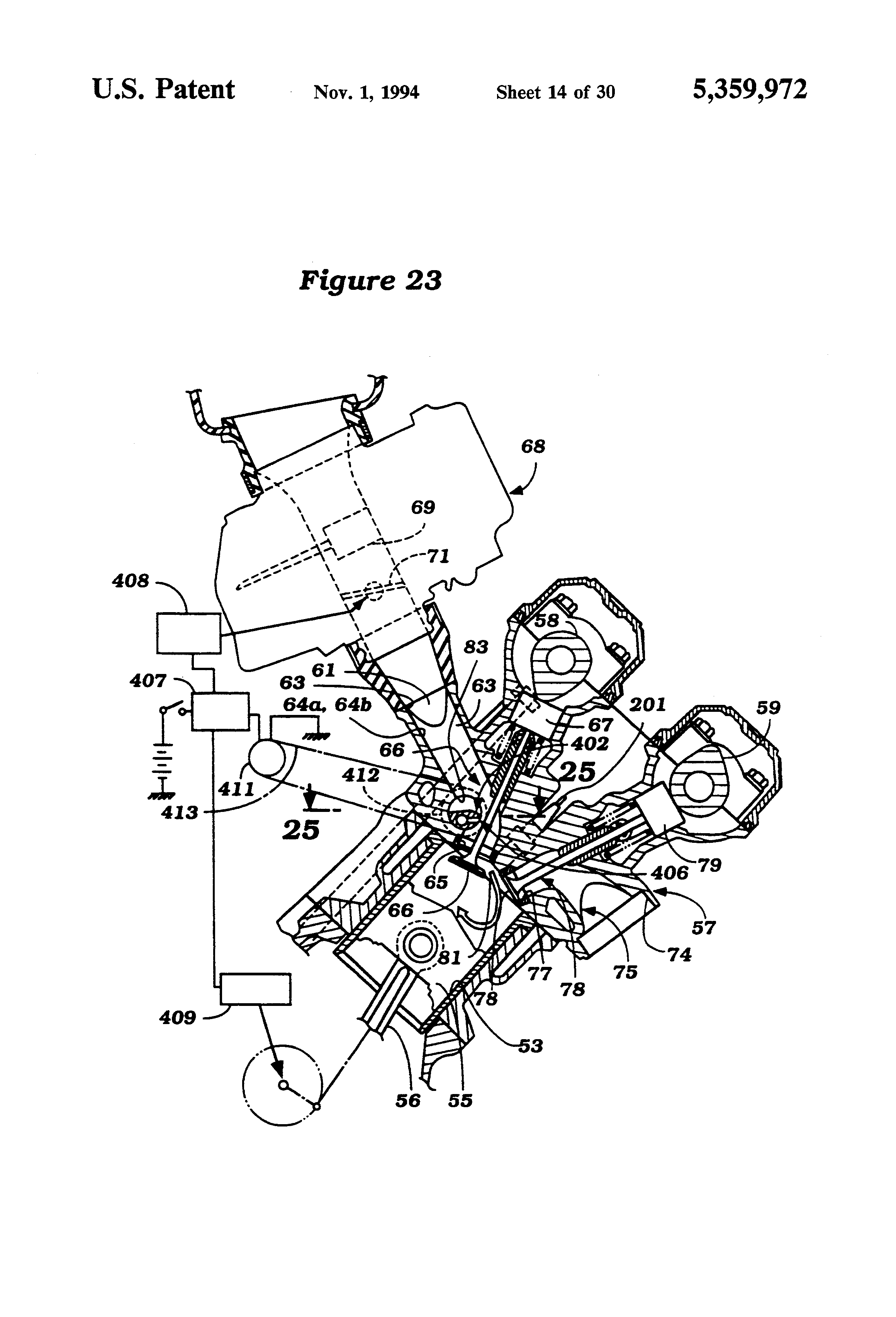 Patent US5359972 Tumble control valve for intake port Google Patents