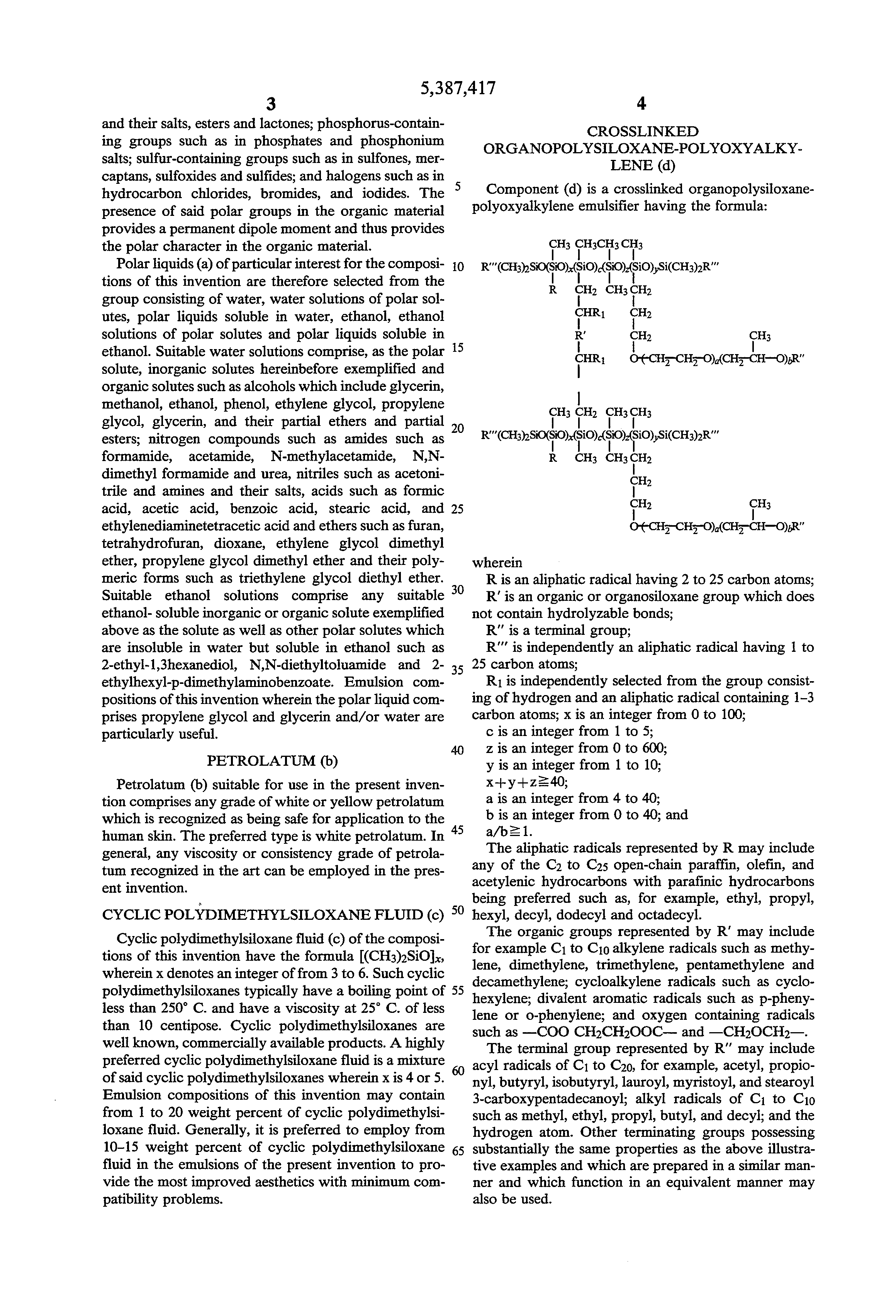 Patent US5387417 Nongreasy petrolatum emulsion Google Patents