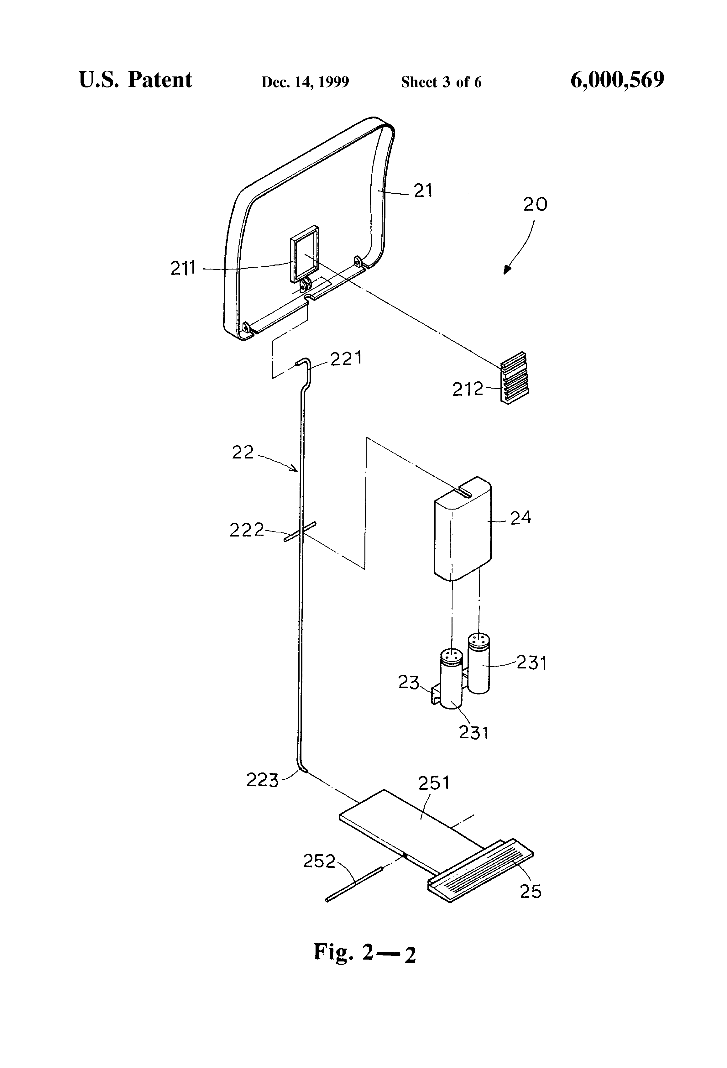 Patent US6000569 Pedal type dustbin structure Google Patents